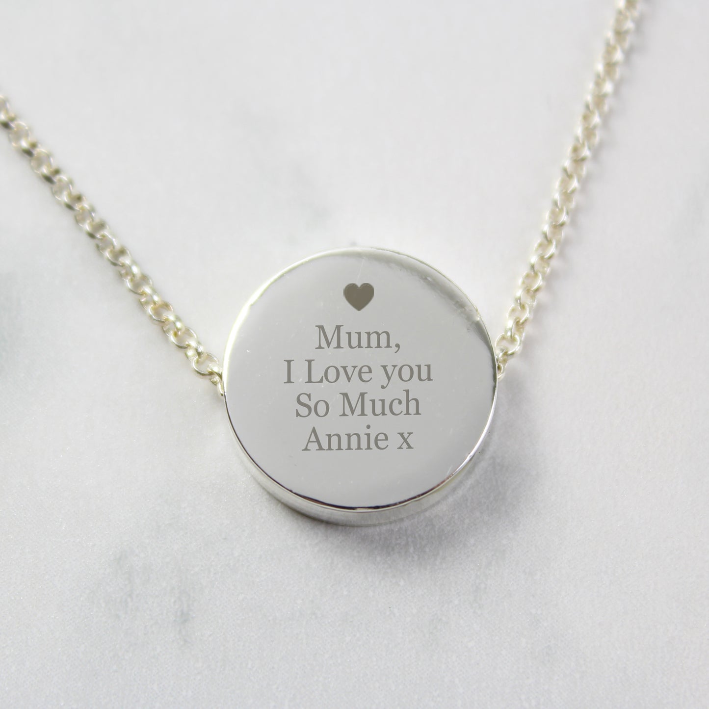 Personalised Any Message Disc Necklace - MK&JD Gifts