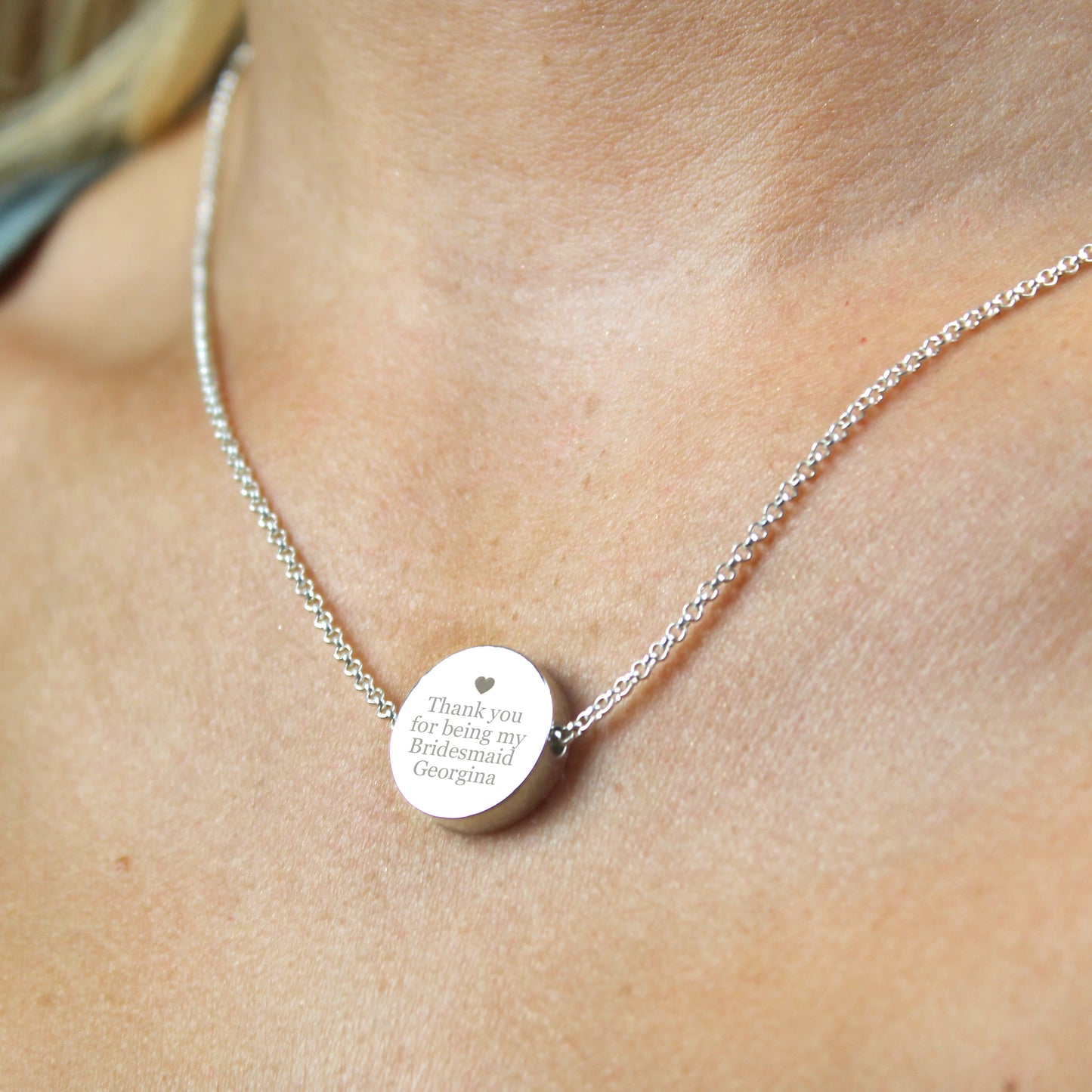Personalised Any Message Disc Necklace - MK&JD Gifts