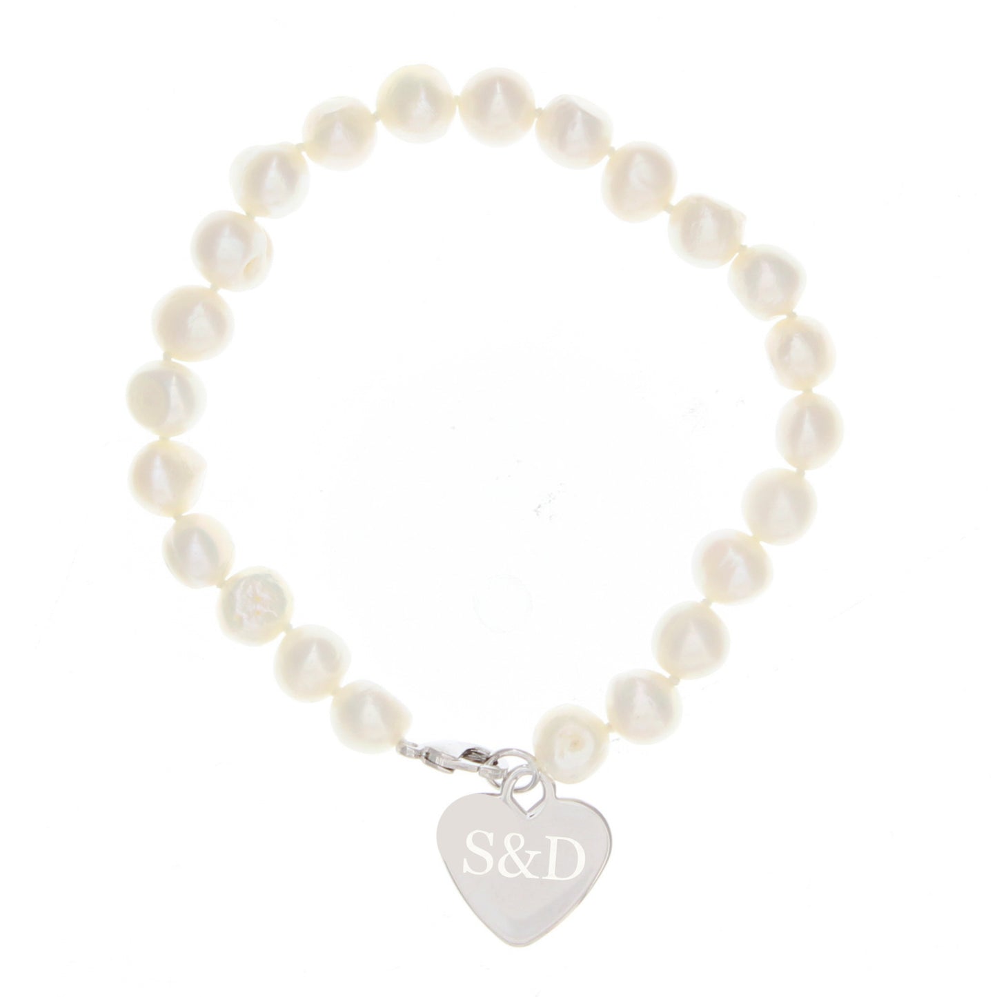 Personalised White Freshwater Pearl Initial Bracelet - MK&JD Gifts