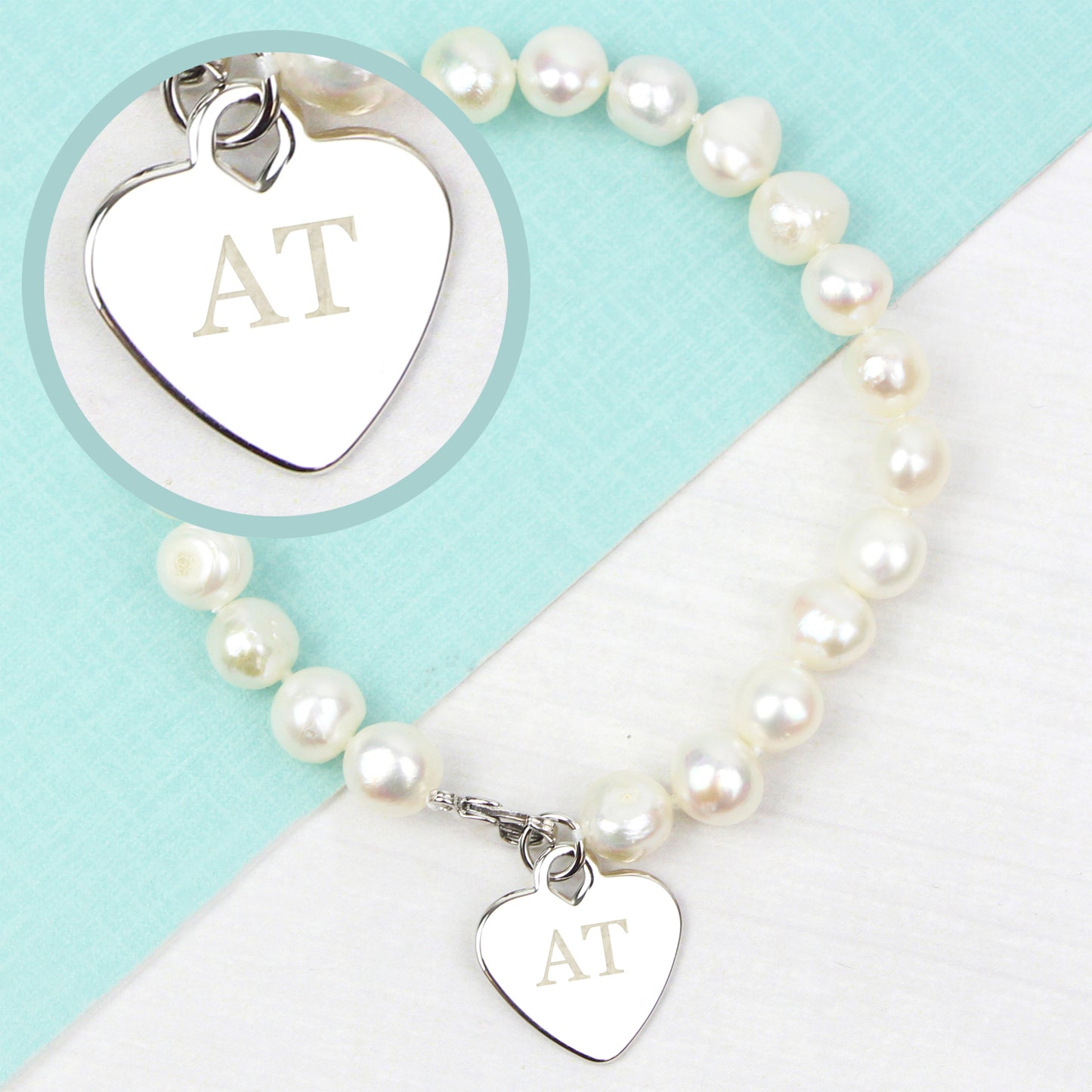 Personalised White Freshwater Pearl Initial Bracelet - MK&JD Gifts