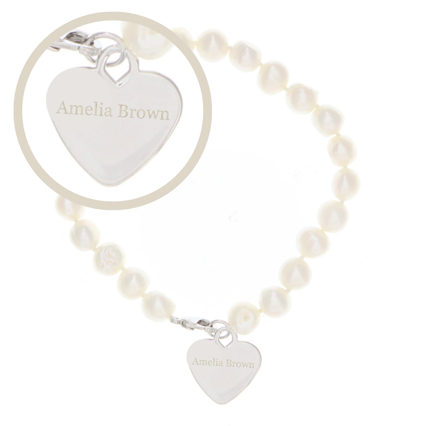 Personalised White Freshwater Pearl Name Bracelet - MK&JD Gifts