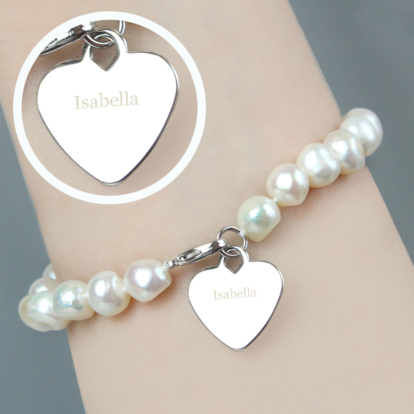 Personalised White Freshwater Pearl Name Bracelet - MK&JD Gifts
