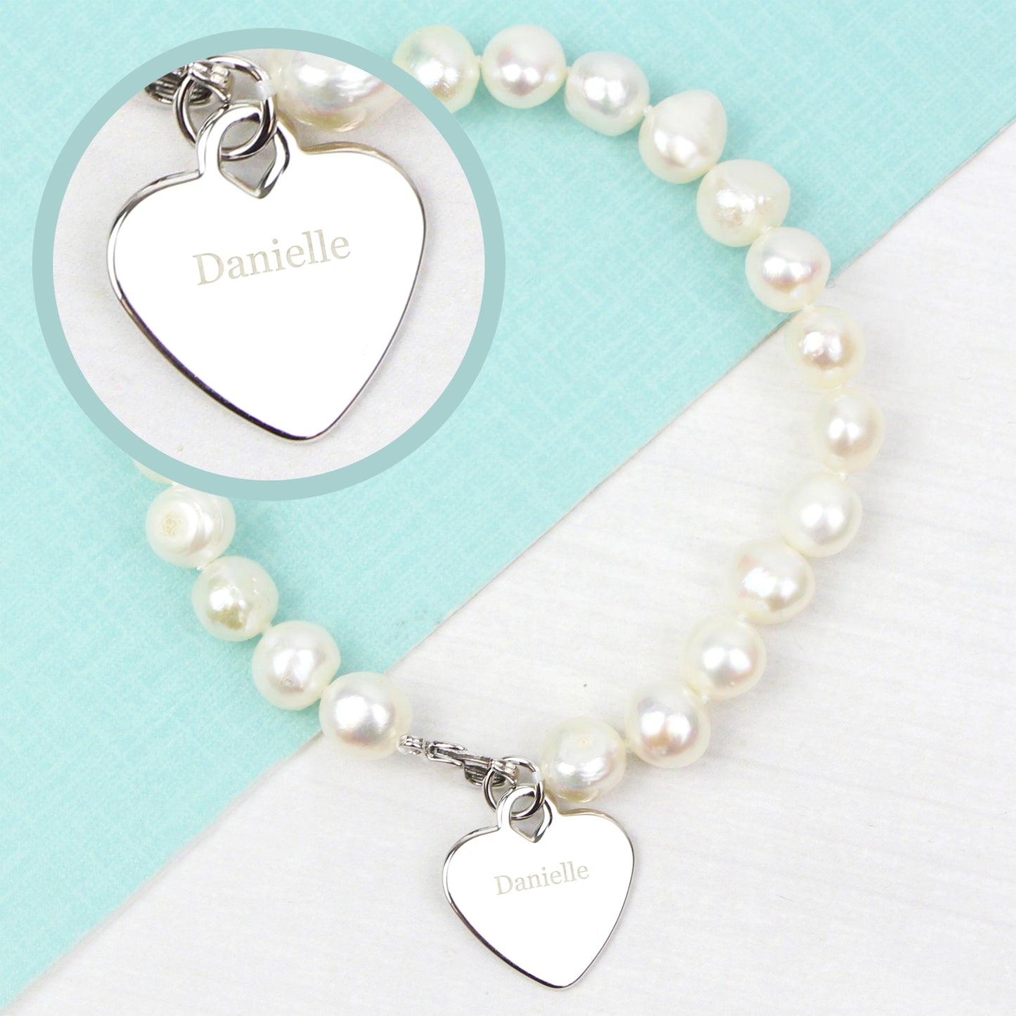 Personalised White Freshwater Pearl Name Bracelet - MK&JD Gifts