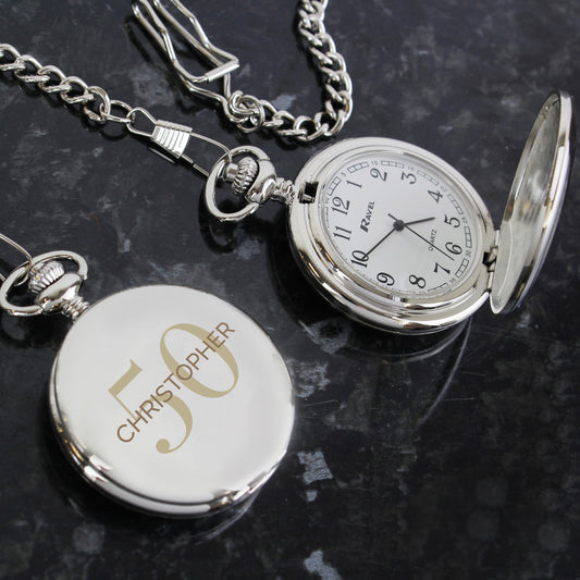 Personalised Birthday Big Age Pocket Fob Watch - MK&JD Gifts