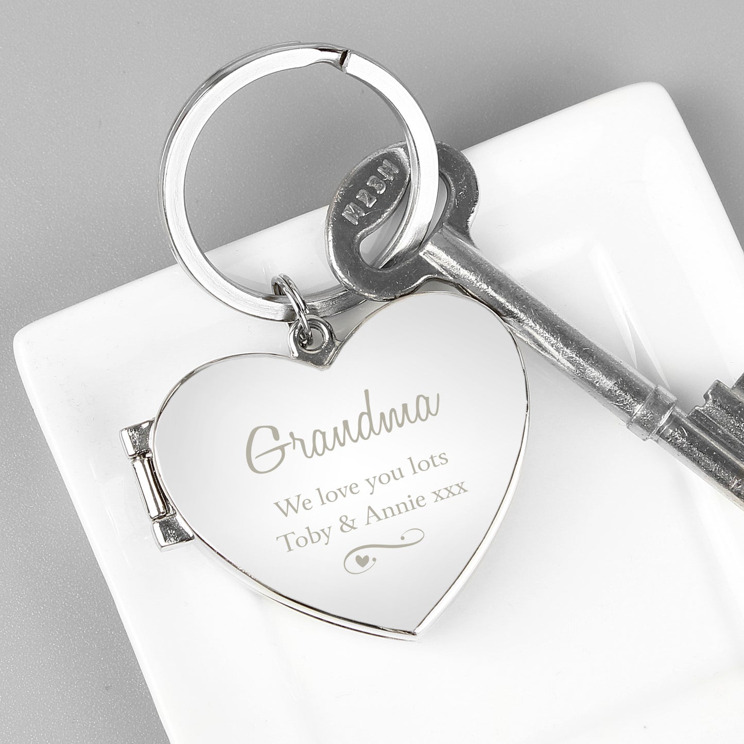 Personalised Swirl Heart Photoframe Keyring - MK&JD Gifts