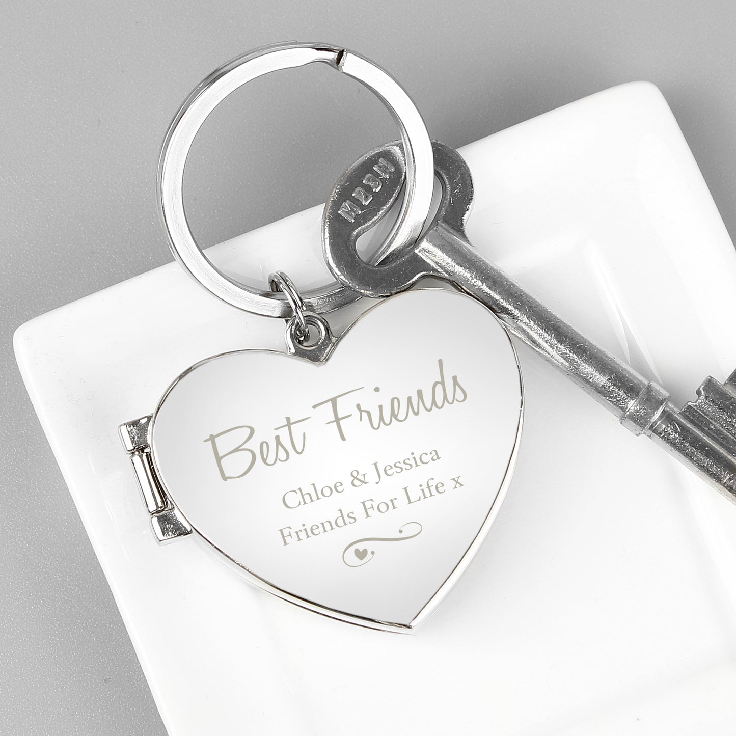 Personalised Swirl Heart Photoframe Keyring - MK&JD Gifts