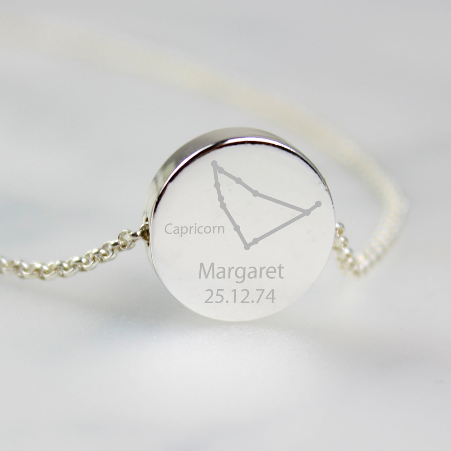 Personalised Capricorn Zodiac Star Sign Silver Tone Necklace (December 22nd - 19th January) - MK&JD Gifts