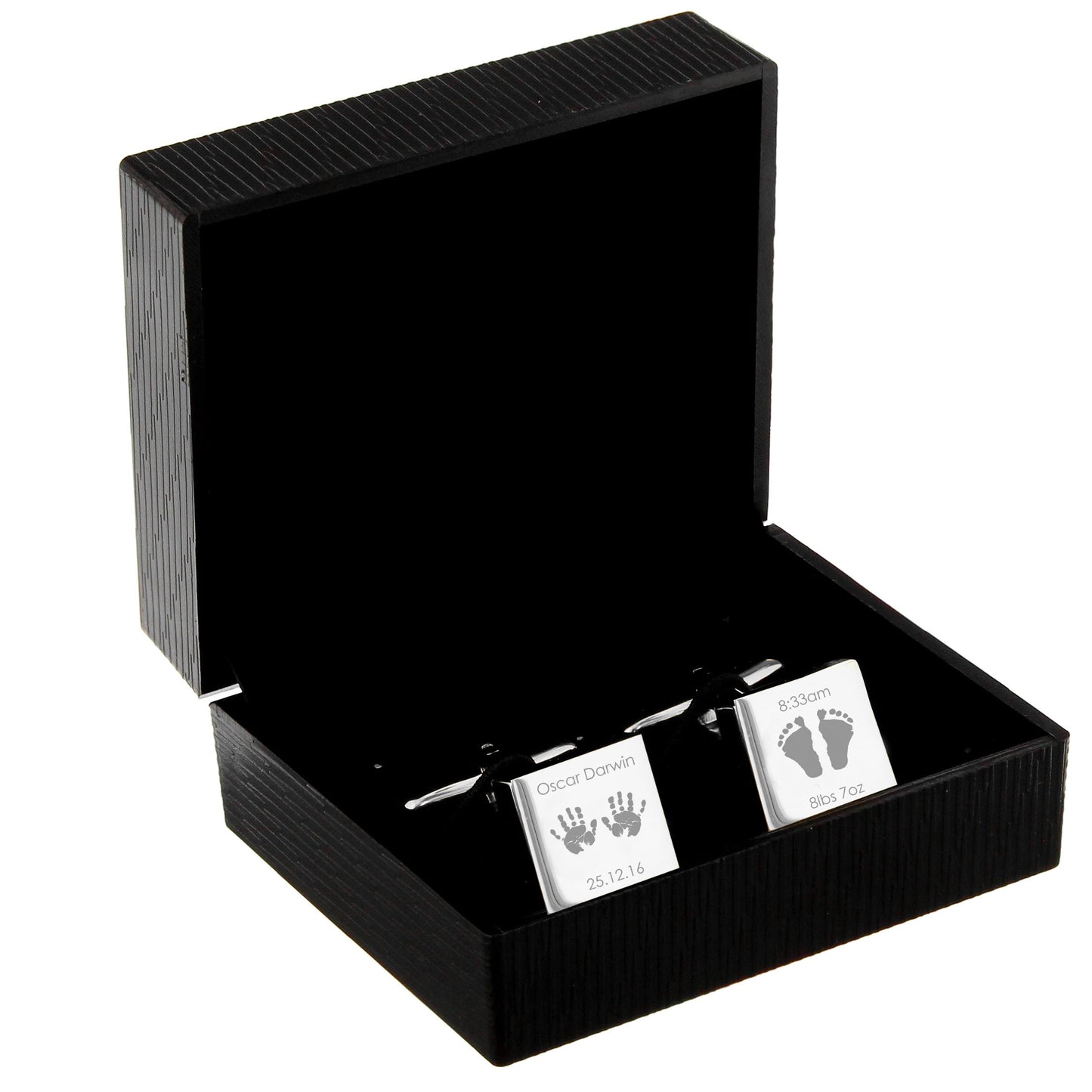 Personalised Hands and Feet New Baby Square Cufflinks - MK&JD Gifts
