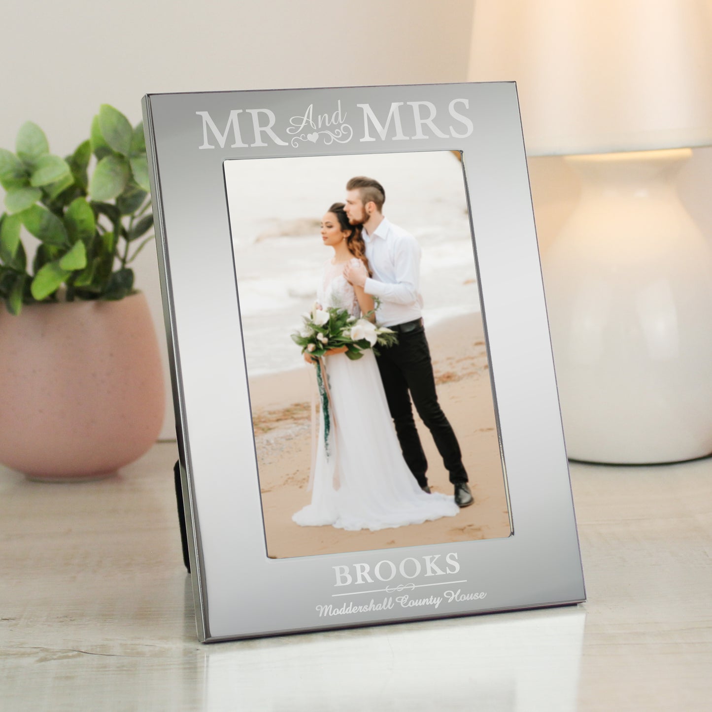 Personalised Mr & Mrs 6x4 Silver Photo Frame - MK&JD Gifts