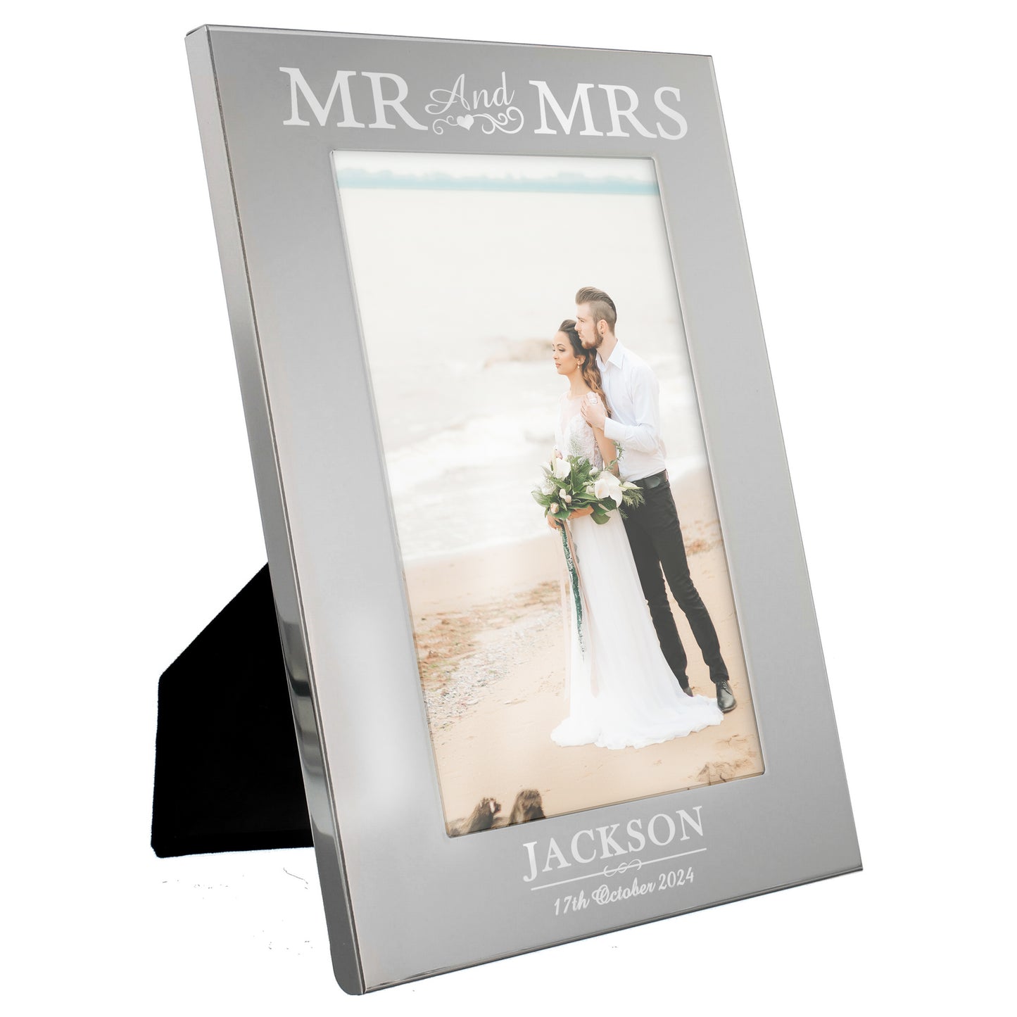 Personalised Mr & Mrs 6x4 Silver Photo Frame - MK&JD Gifts
