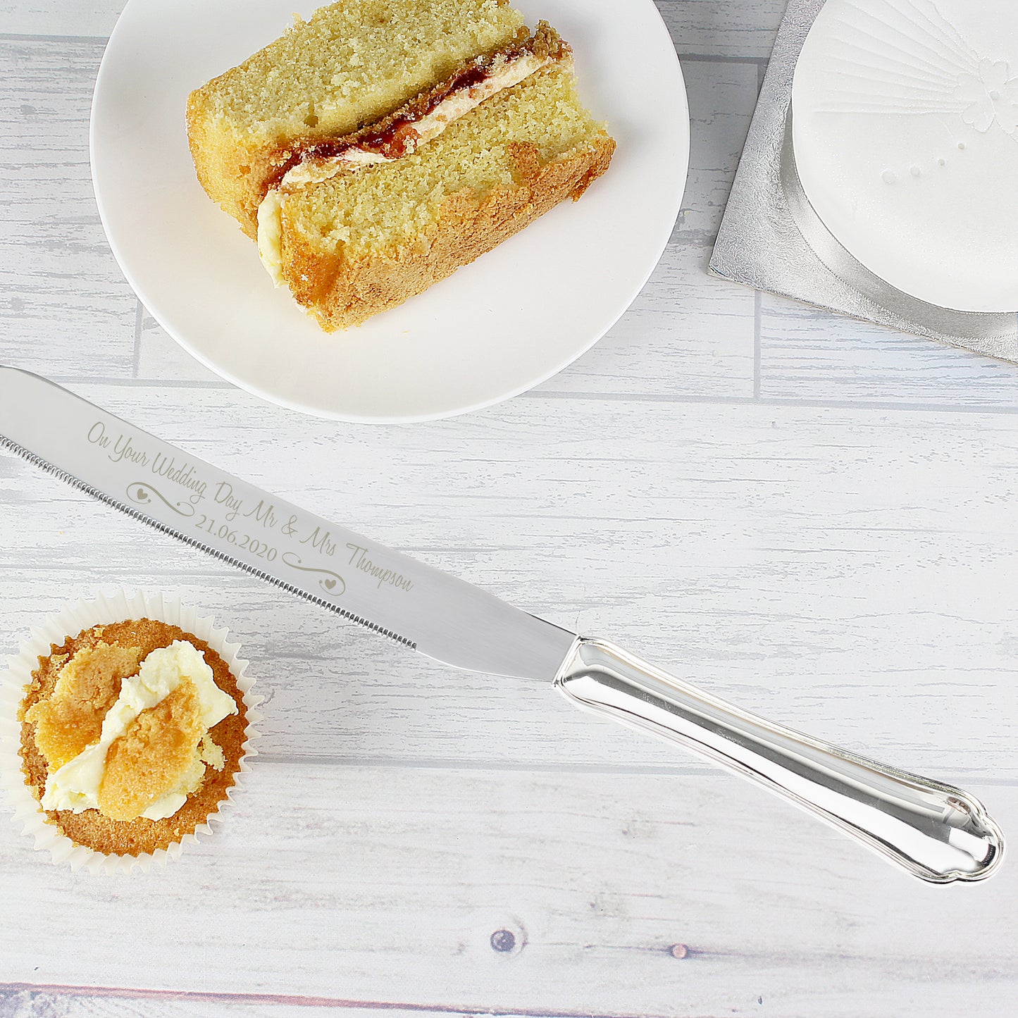 Personalised Heart & Swirl Cake Knife - MK&JD Gifts