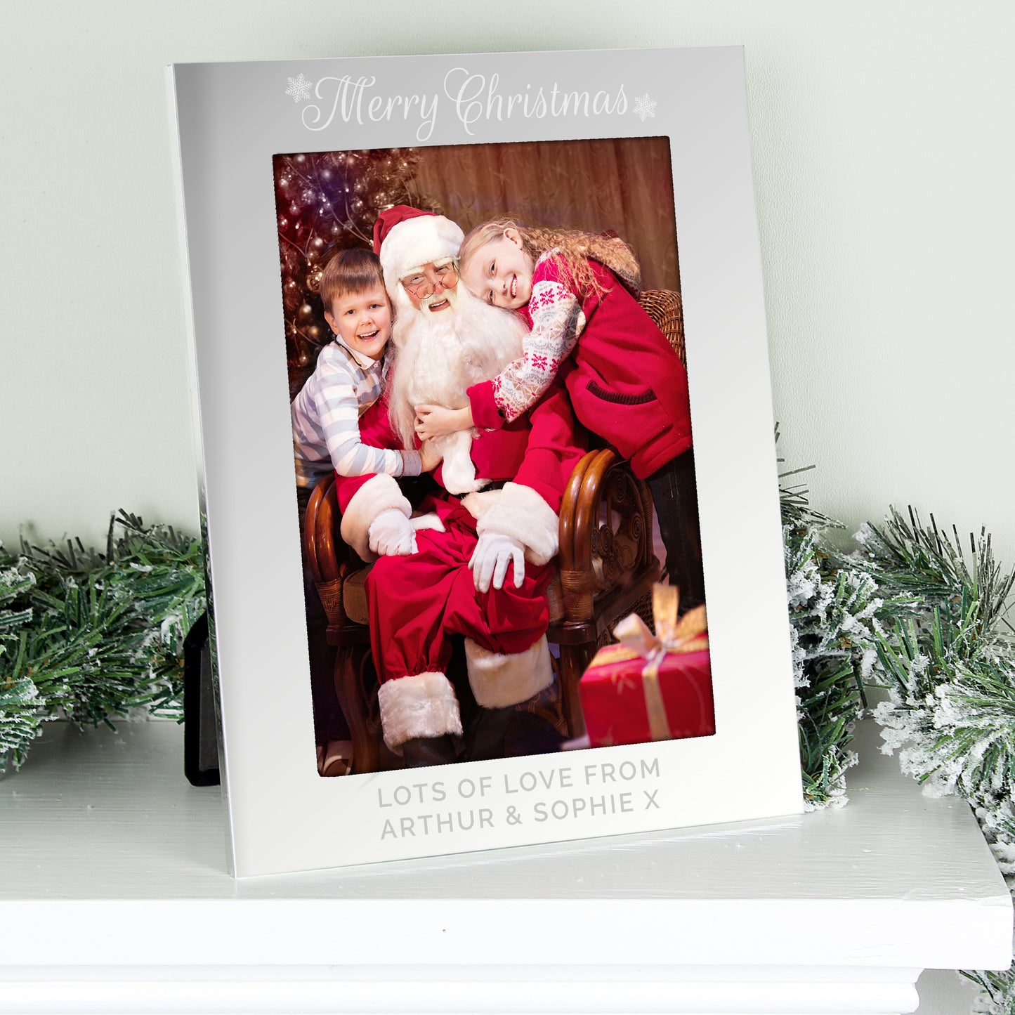 Personalised Silver 5x7 Merry Christmas Photo Frame - MK&JD Gifts