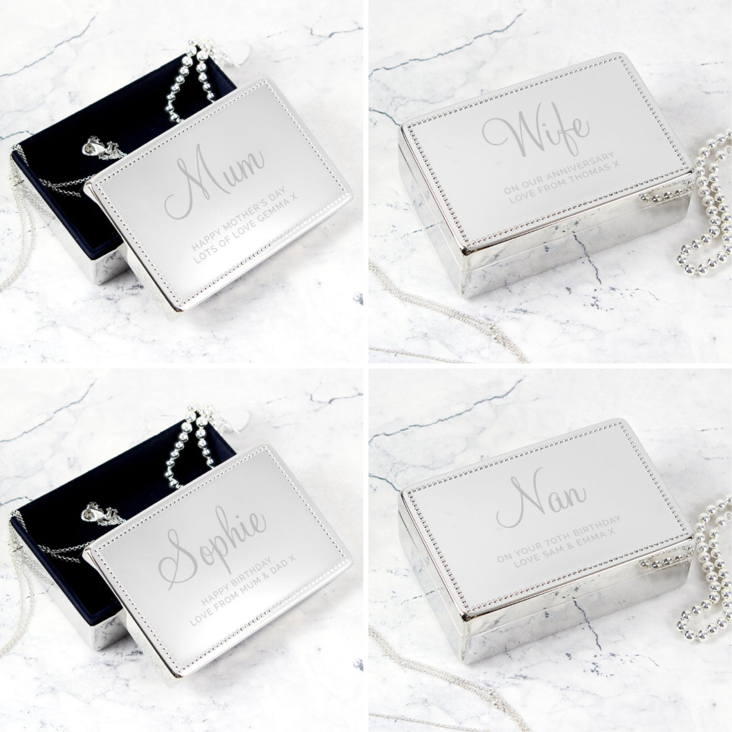 Personalised Rectangular Jewellery Box - MK&JD Gifts
