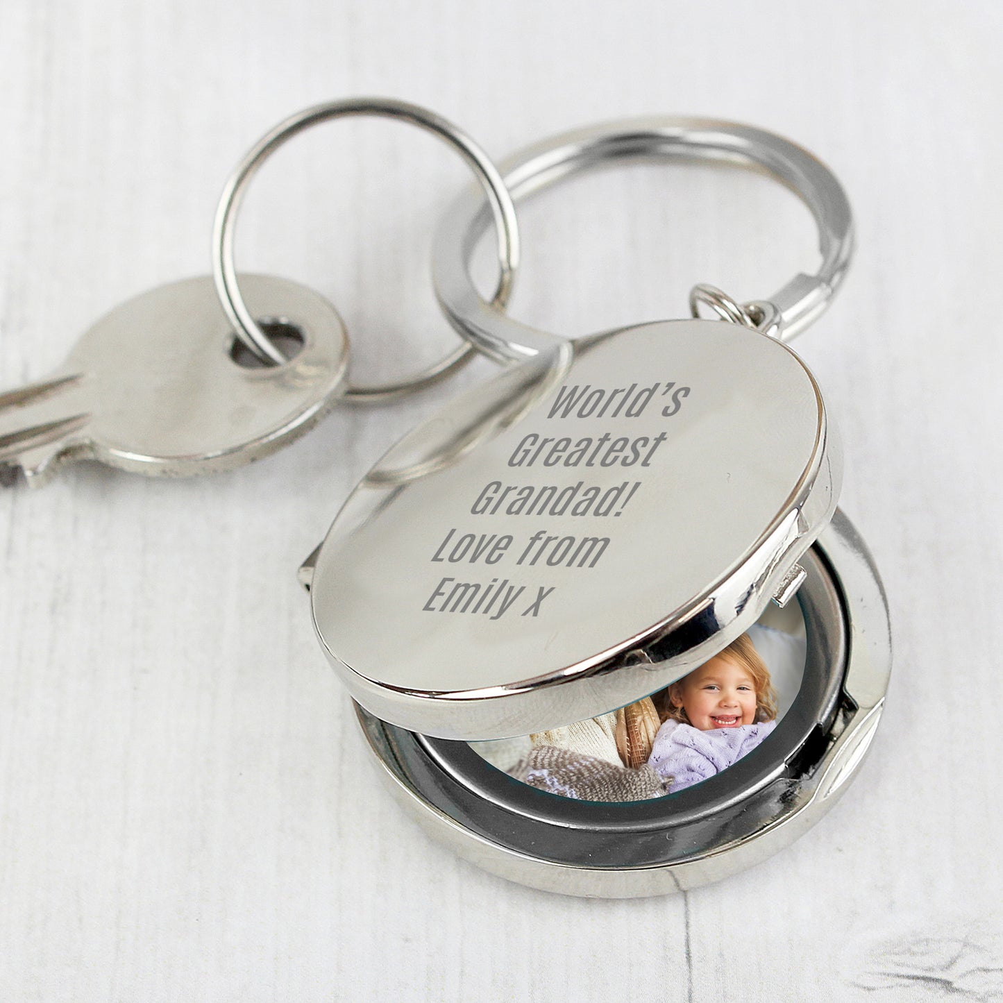 Personalised Free Text Round Photo keyring - MK&JD Gifts