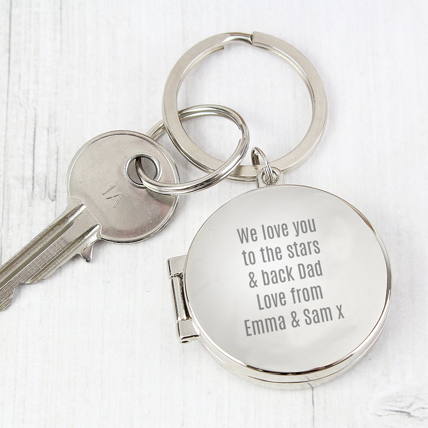 Personalised Free Text Round Photo keyring - MK&JD Gifts