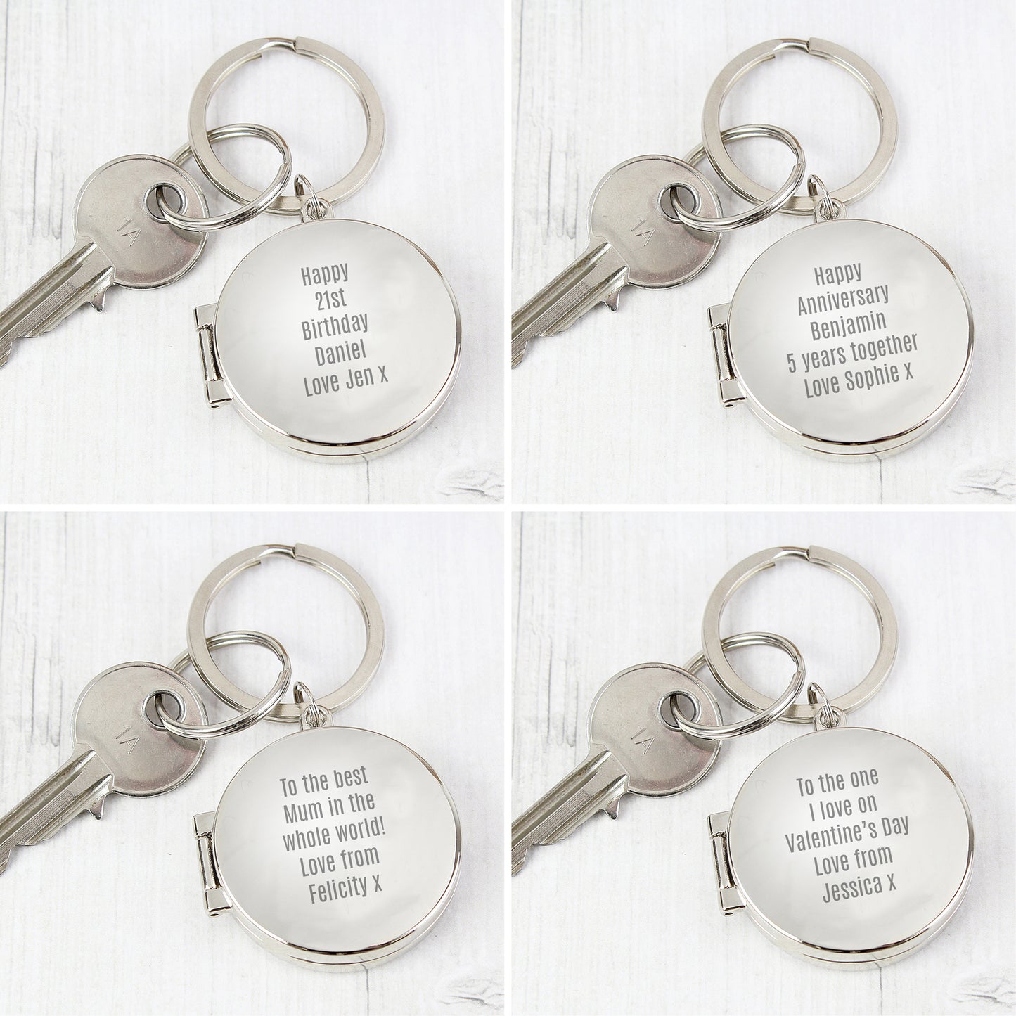 Personalised Free Text Round Photo keyring - MK&JD Gifts