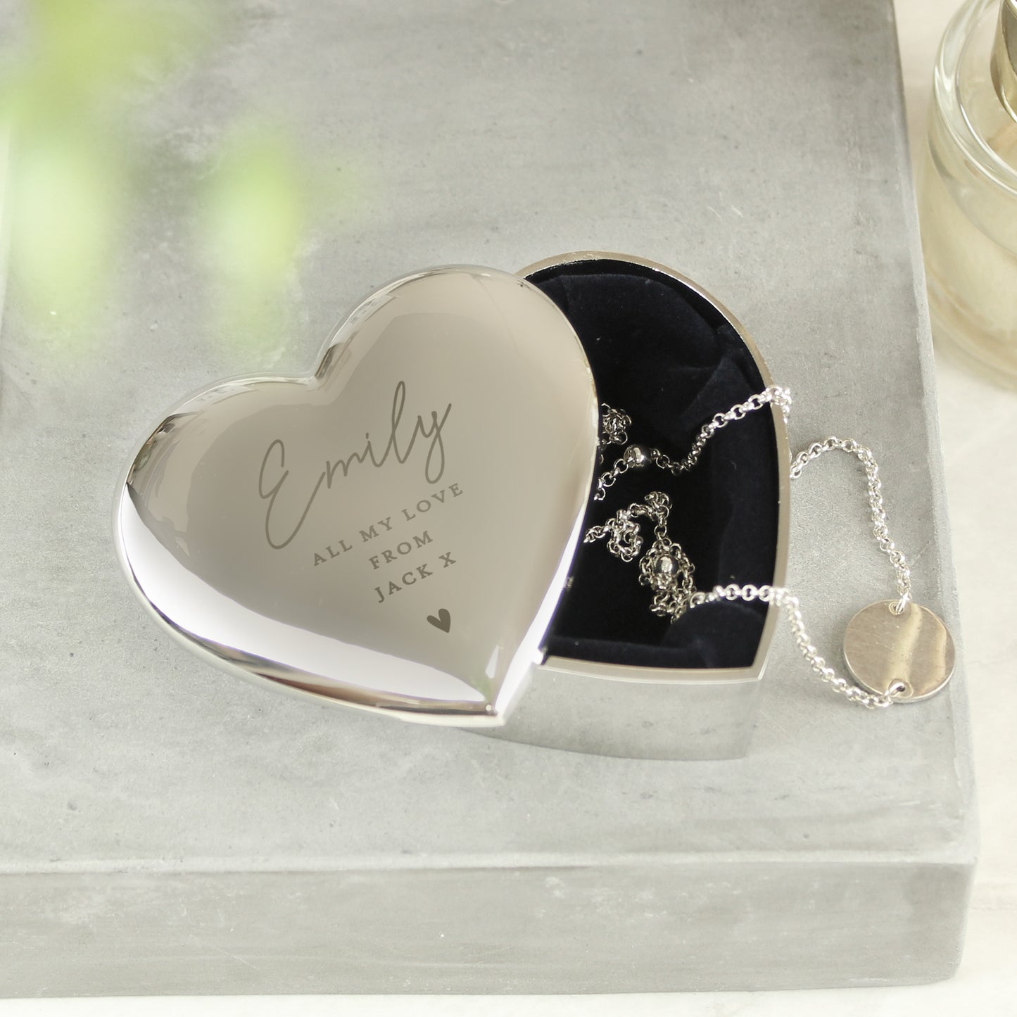 Personalised Name and Message Heart Trinket Box - MK&JD Gifts