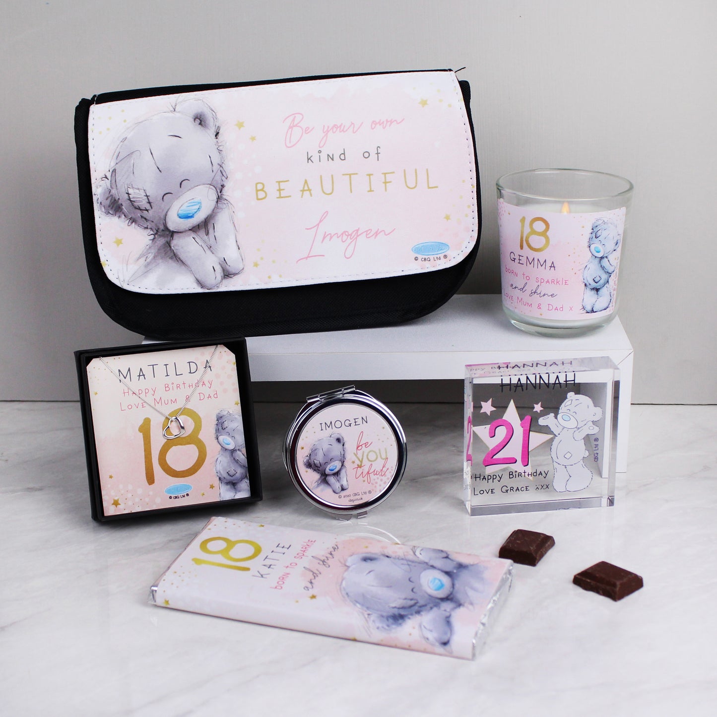Personalised Me To You Sparkle & Shine Birthday Sentiment Silver Tone Necklace and Box - MK&JD Gifts