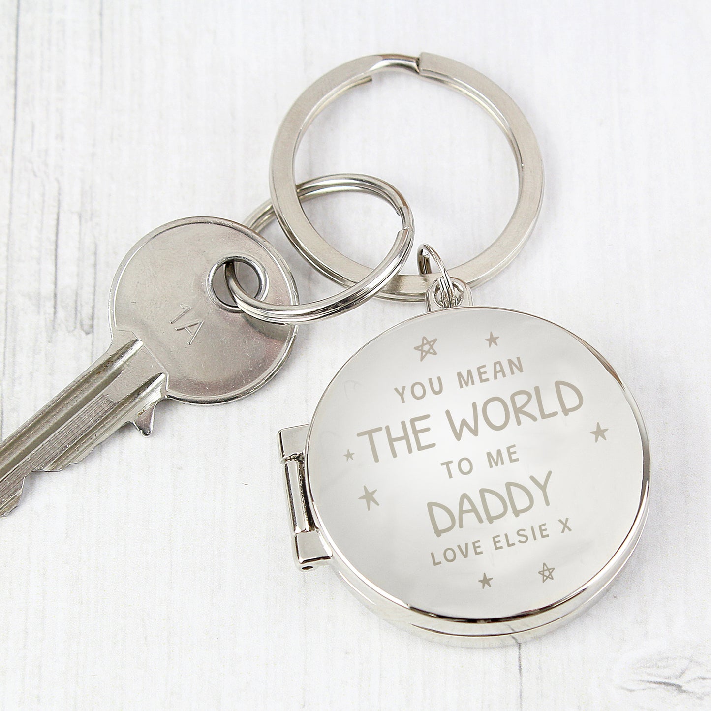 Personalised You Mean The World To Me Round Photo keyring - MK&JD Gifts