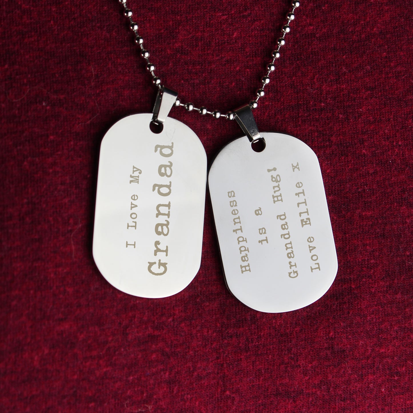Personalised Free Text Steel Double Dog Tag Necklace - MK&JD Gifts