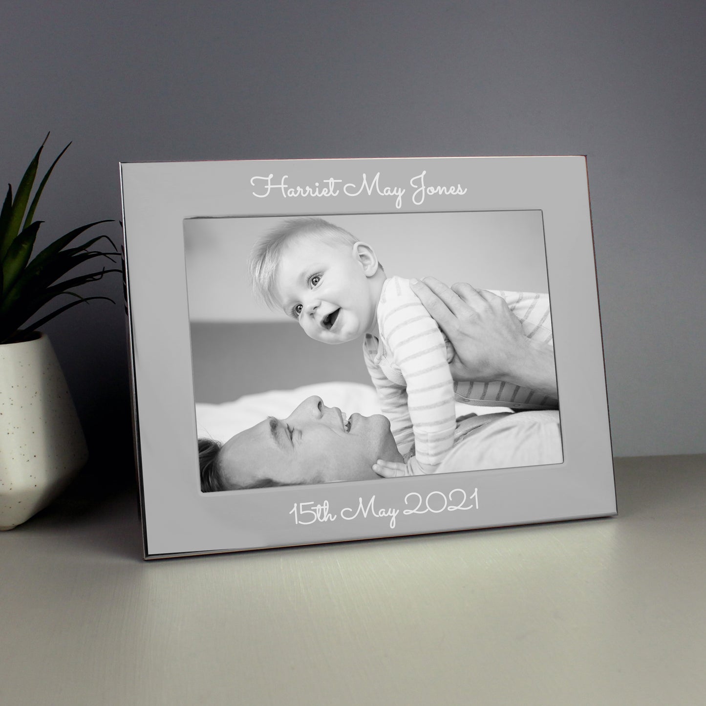 Personalised Free Text 5 x 7 Silver Photo Frame - MK&JD Gifts