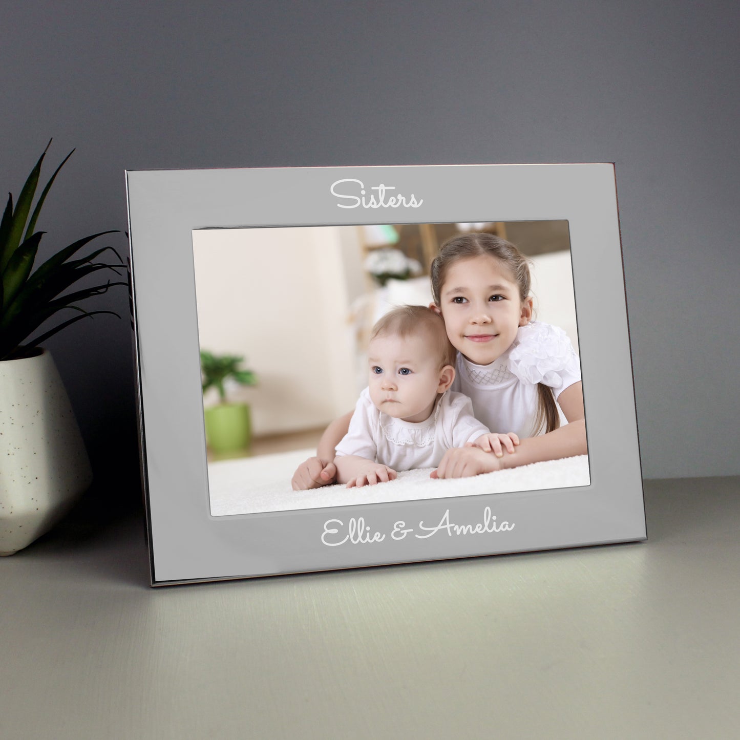 Personalised Free Text 5 x 7 Silver Photo Frame - MK&JD Gifts