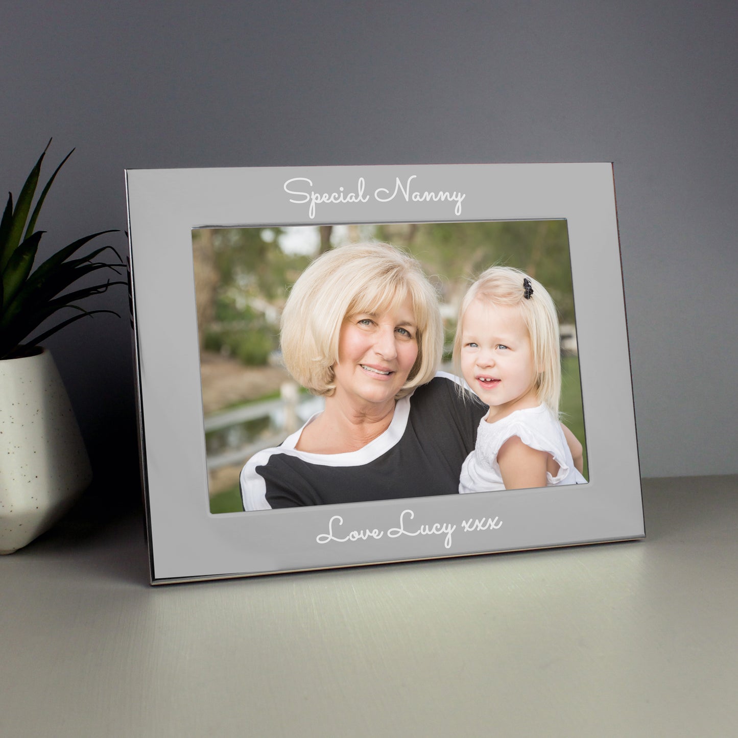 Personalised Free Text 5 x 7 Silver Photo Frame - MK&JD Gifts