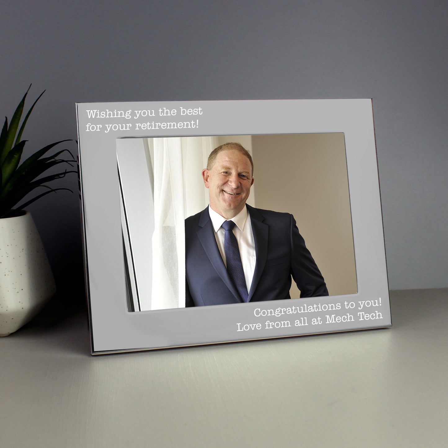 Personalised Free Text 5 x 7 Silver Photo Frame - MK&JD Gifts