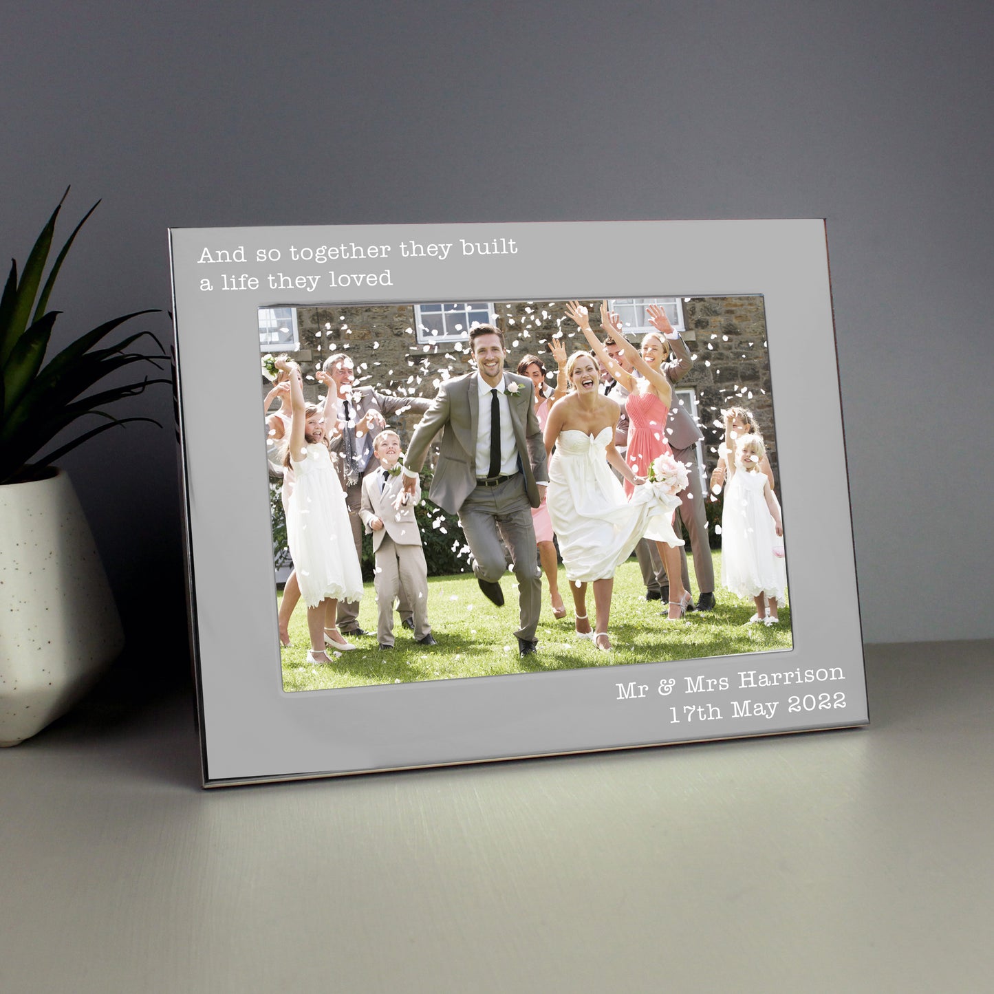 Personalised Free Text 5 x 7 Silver Photo Frame - MK&JD Gifts