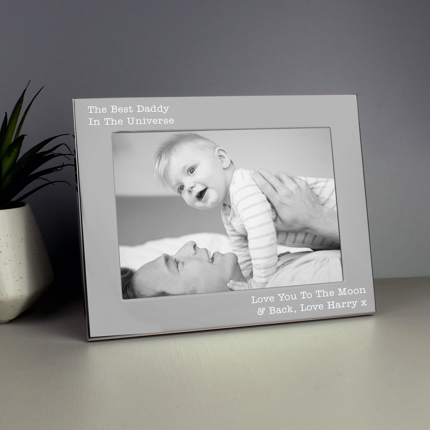 Personalised Free Text 5 x 7 Silver Photo Frame - MK&JD Gifts