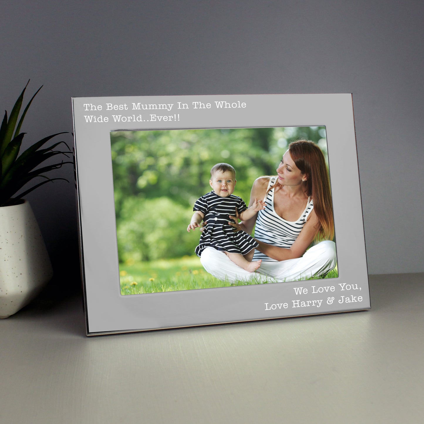 Personalised Free Text 5 x 7 Silver Photo Frame - MK&JD Gifts