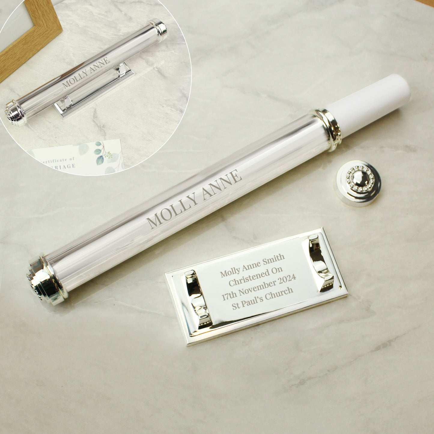 Personalised Free Text Silver Plated Certificate Holder - MK&JD Gifts