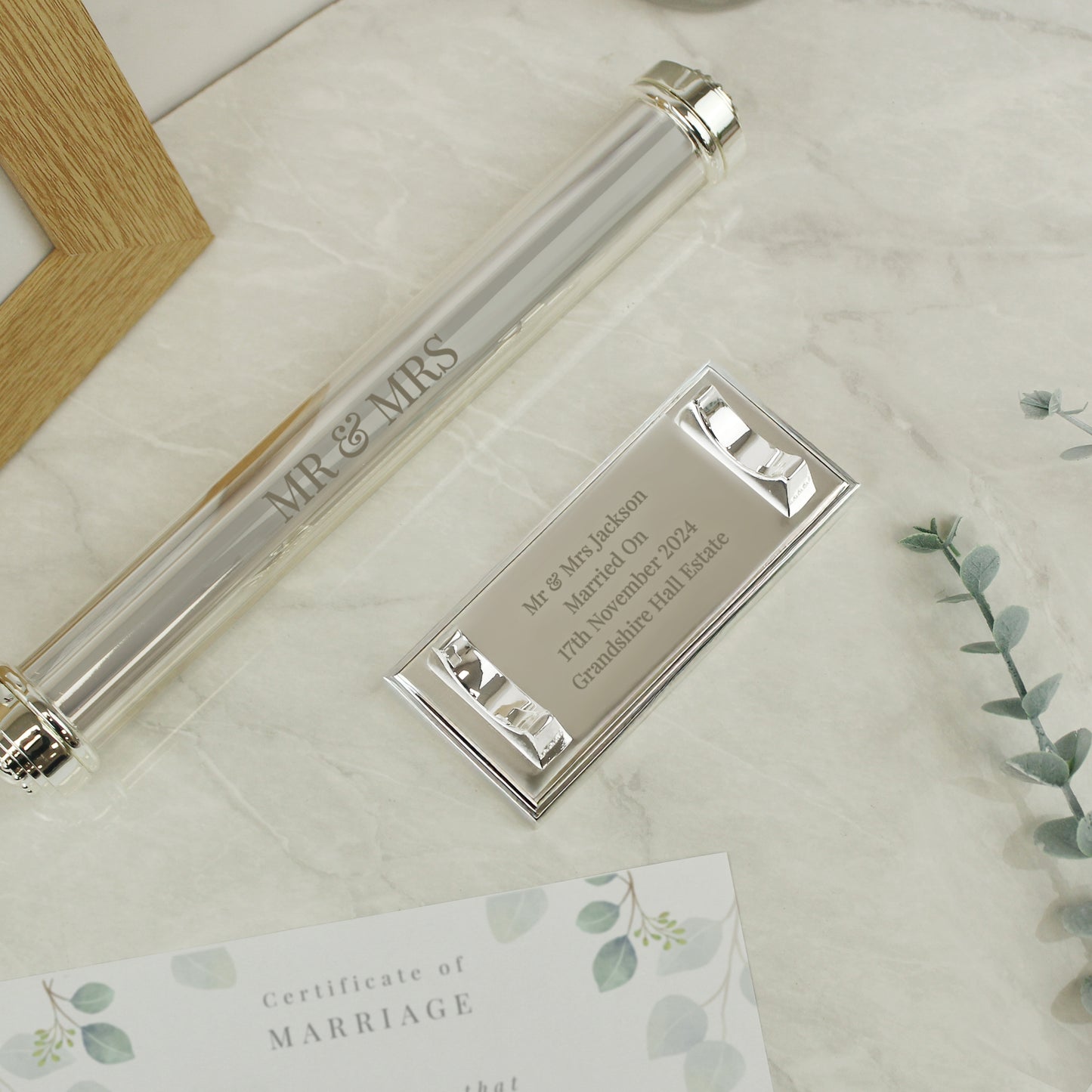 Personalised Free Text Silver Plated Certificate Holder - MK&JD Gifts