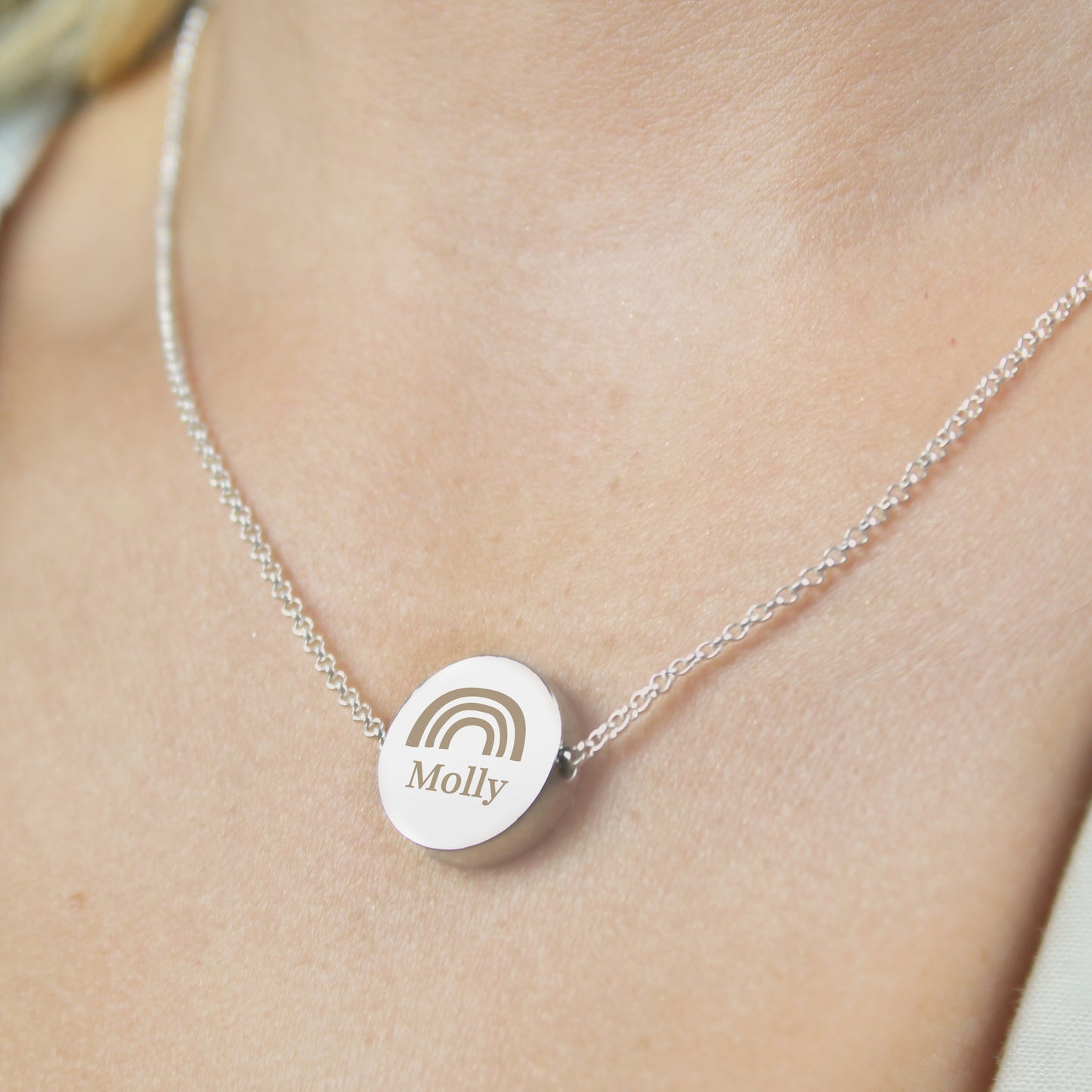 Personalised Rainbow Disc Necklace - MK&JD Gifts