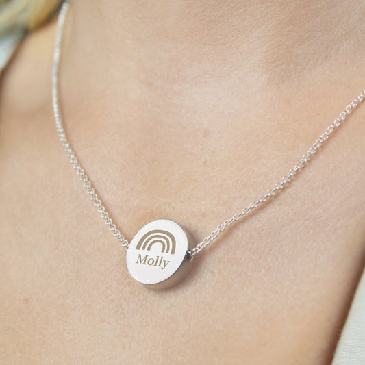Personalised Rainbow Disc Necklace - MK&JD Gifts