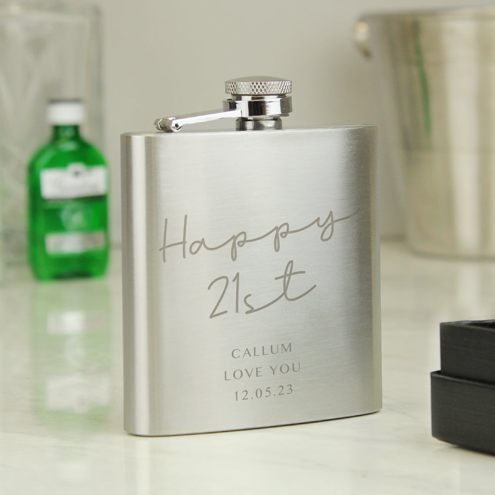 Personalised Any Message Hip Flask - MK&JD Gifts