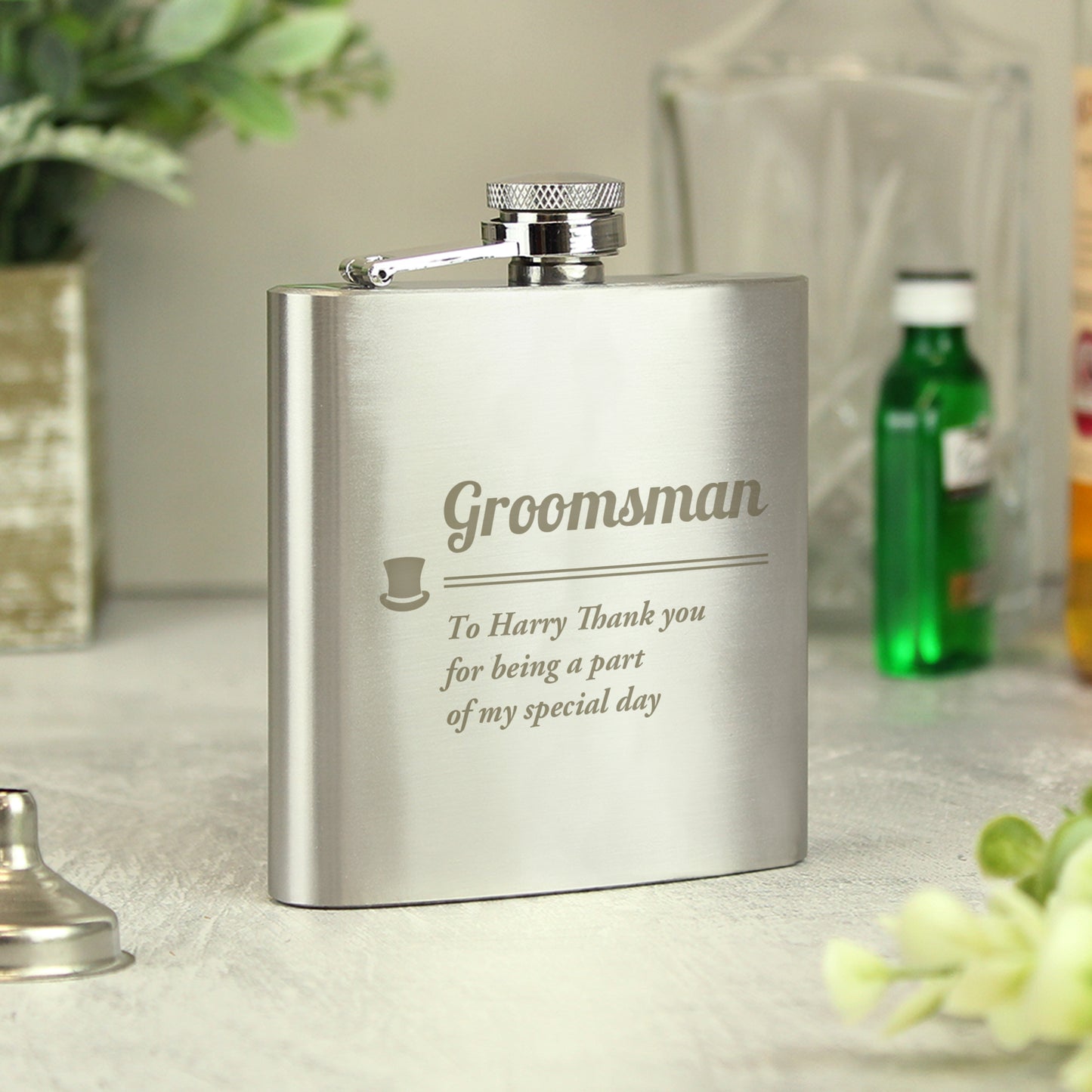 Personalised Groomsman Hip flask - MK&JD Gifts