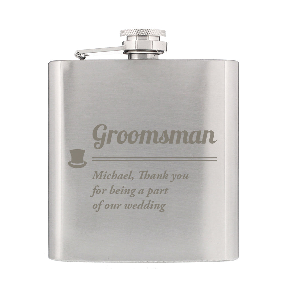 Personalised Groomsman Hip flask - MK&JD Gifts