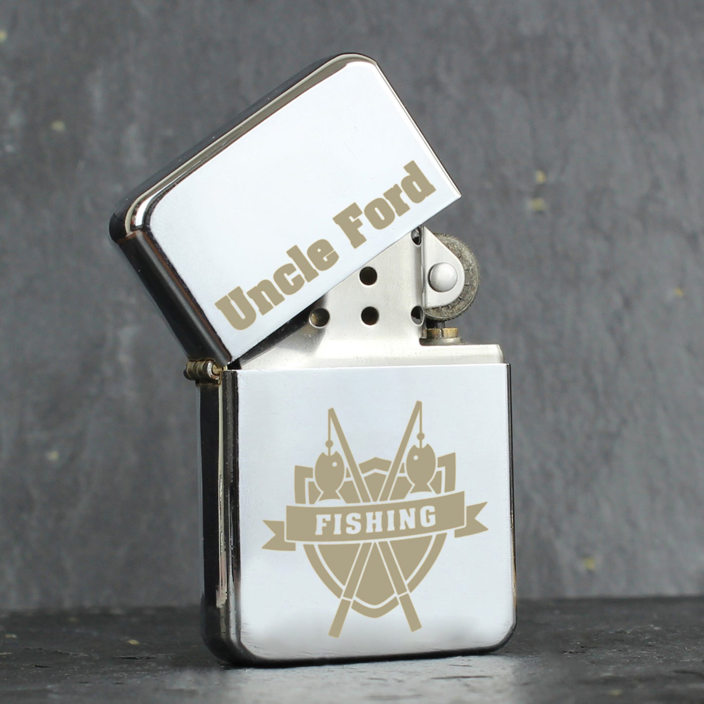 Personalised Fishing Crest Lighter - MK&JD Gifts