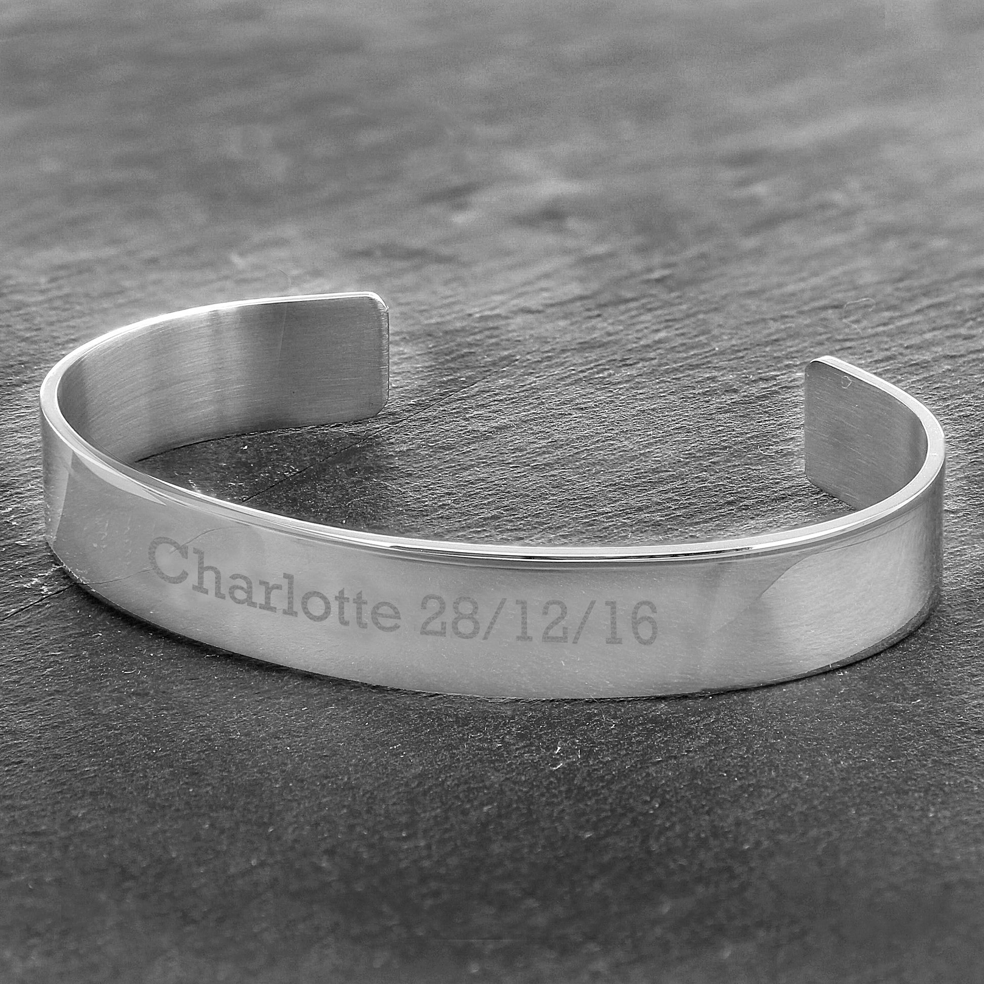Personalised Stainless Steel Bangle - MK&JD Gifts
