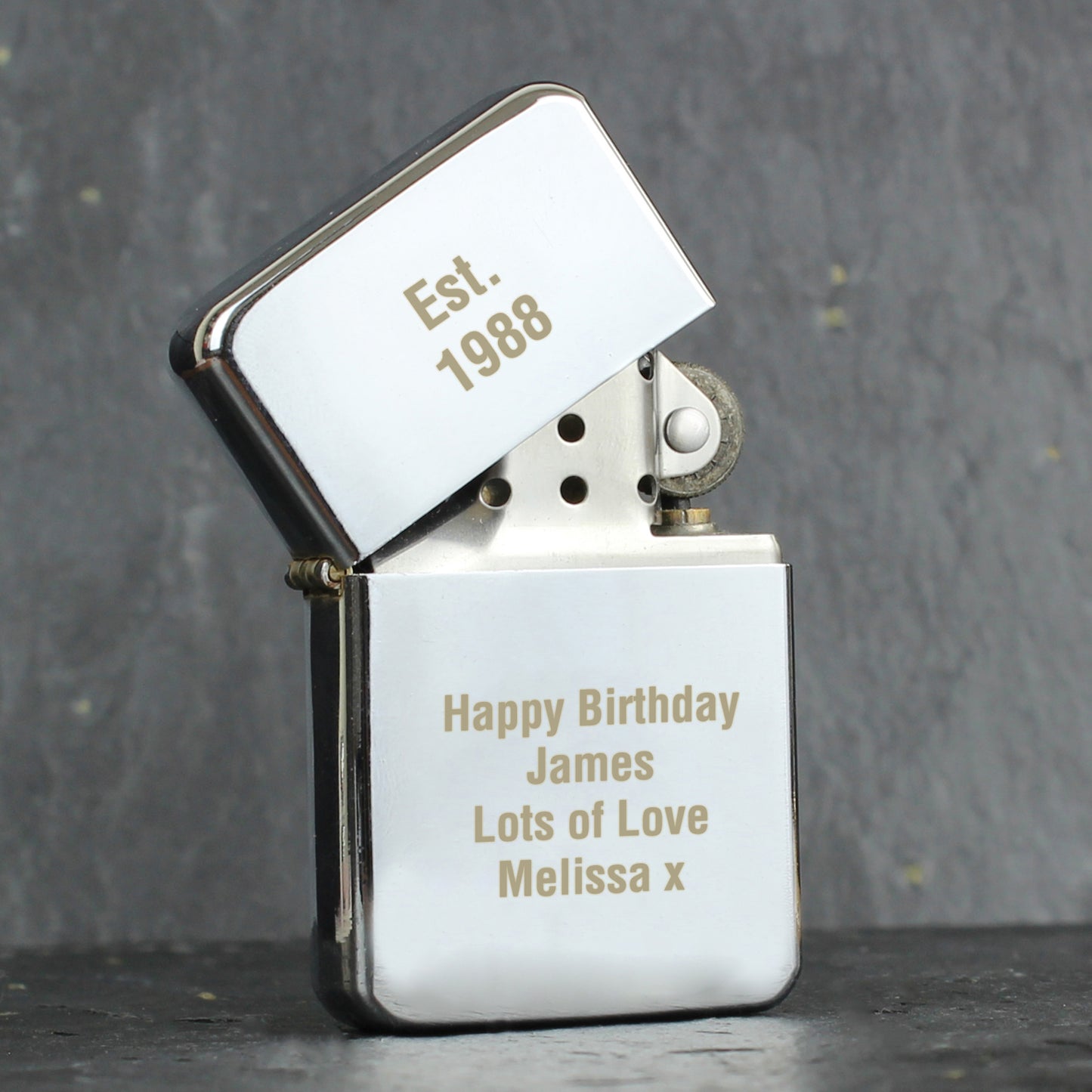 Personalised Silver Lighter - MK&JD Gifts