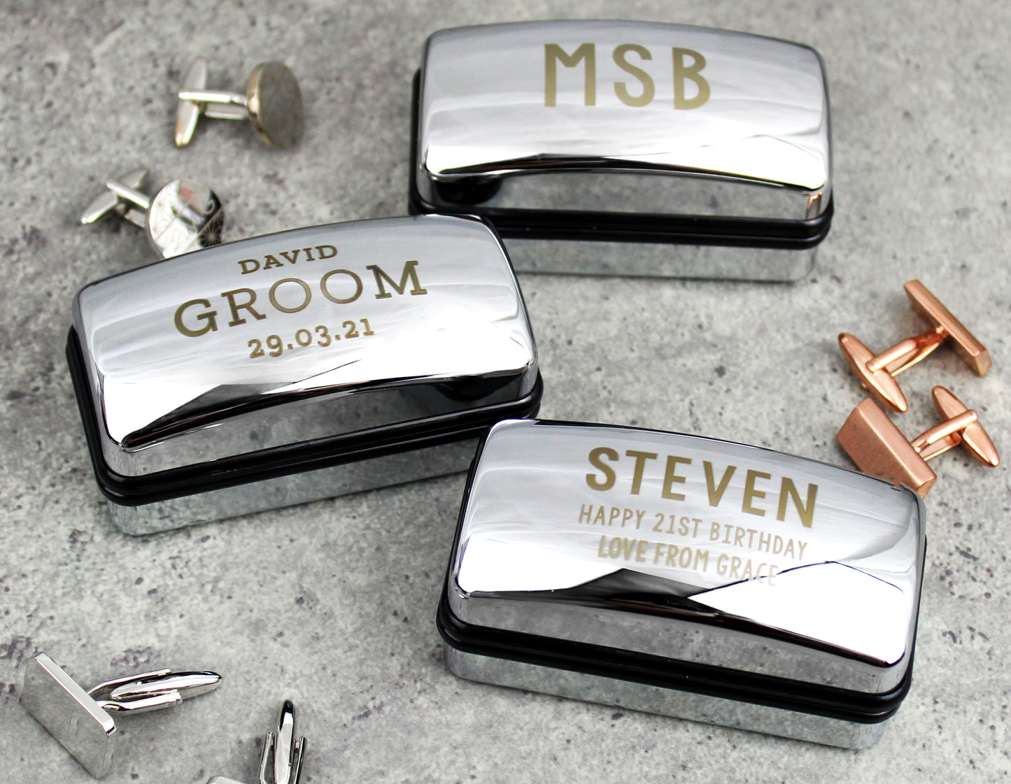 Personalised Wedding Cufflink Box - MK&JD Gifts