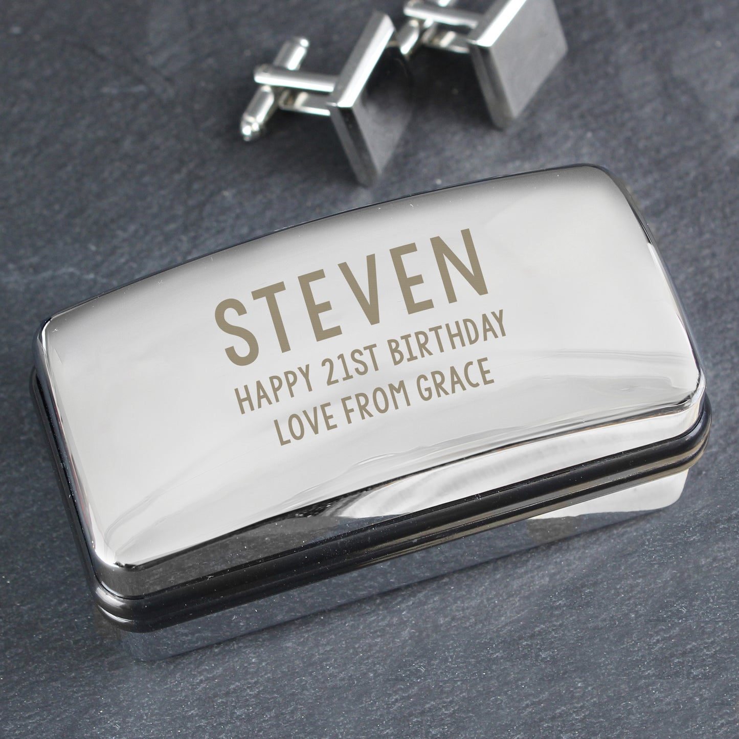 Personalised Free Text Cufflink Box - MK&JD Gifts