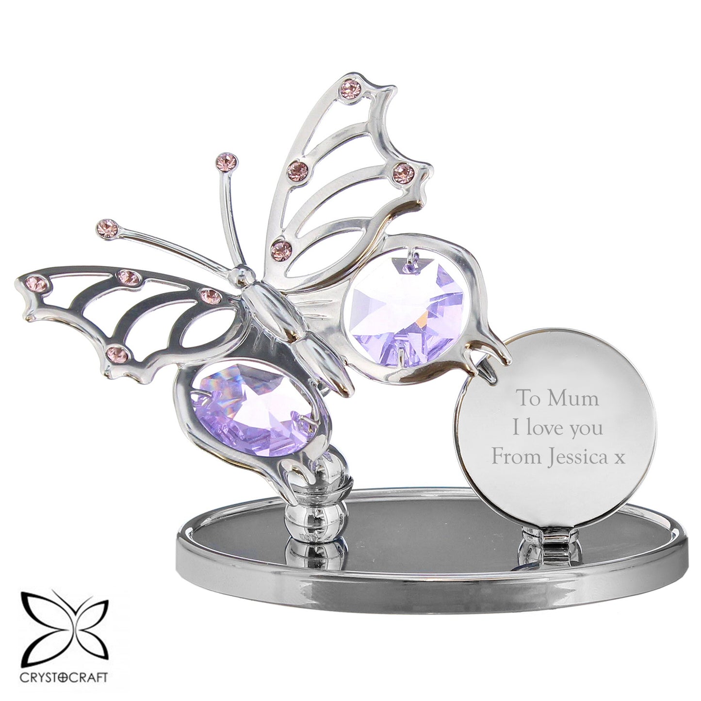 Personalised Crystocraft Butterfly Ornament - MK&JD Gifts