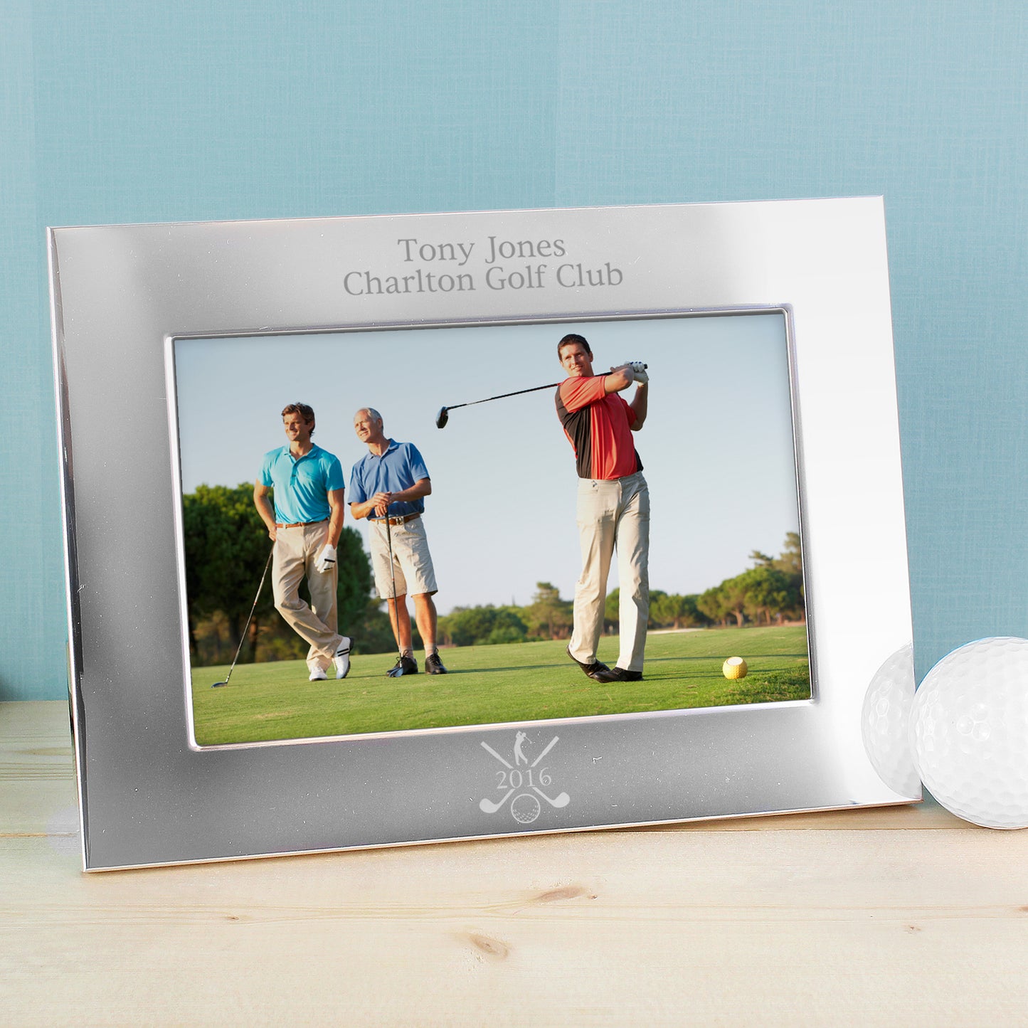 Personalised Golf 6x4 Landscape Silver Photo Frame - MK&JD Gifts