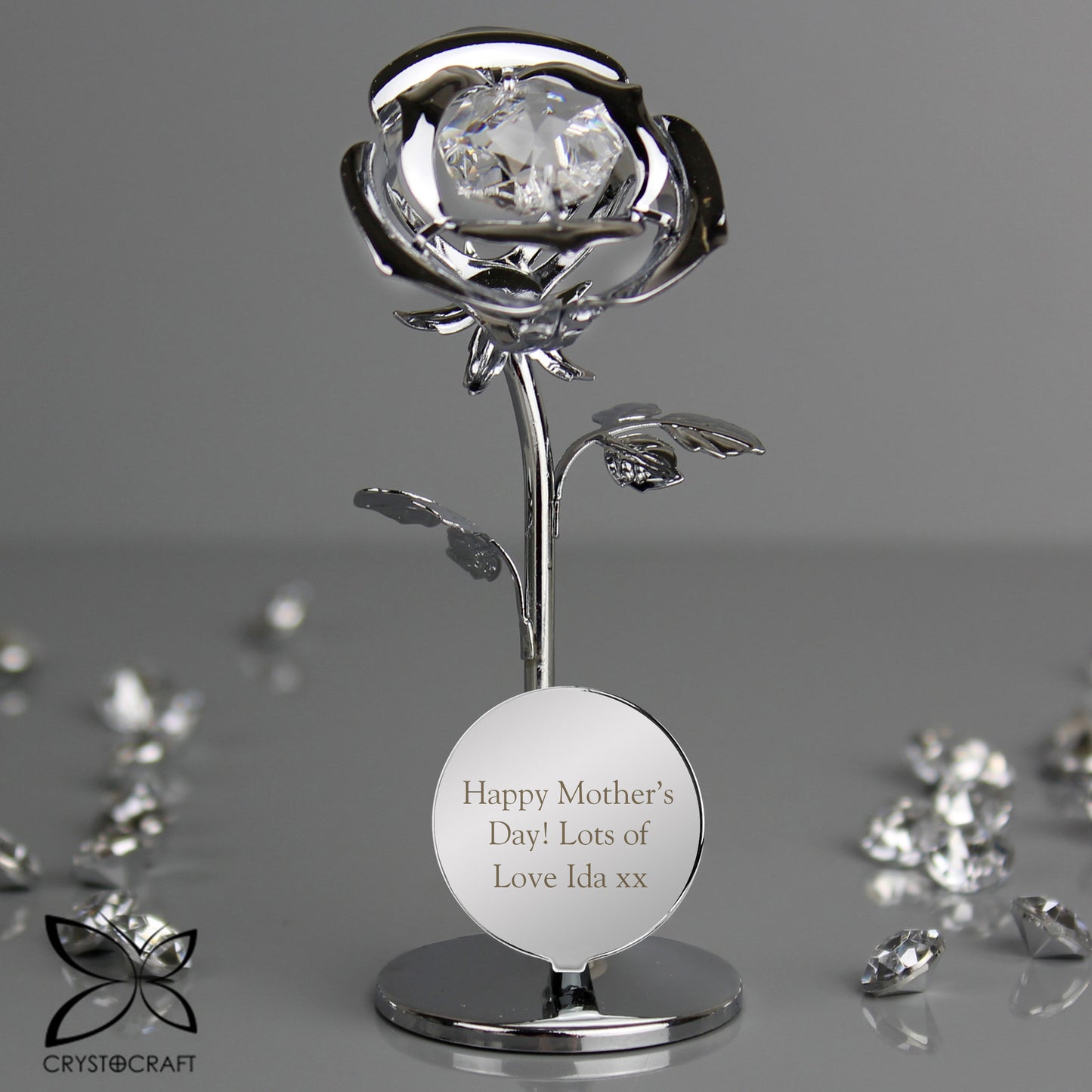 Personalised Crystocraft Rose Ornament - MK&JD Gifts