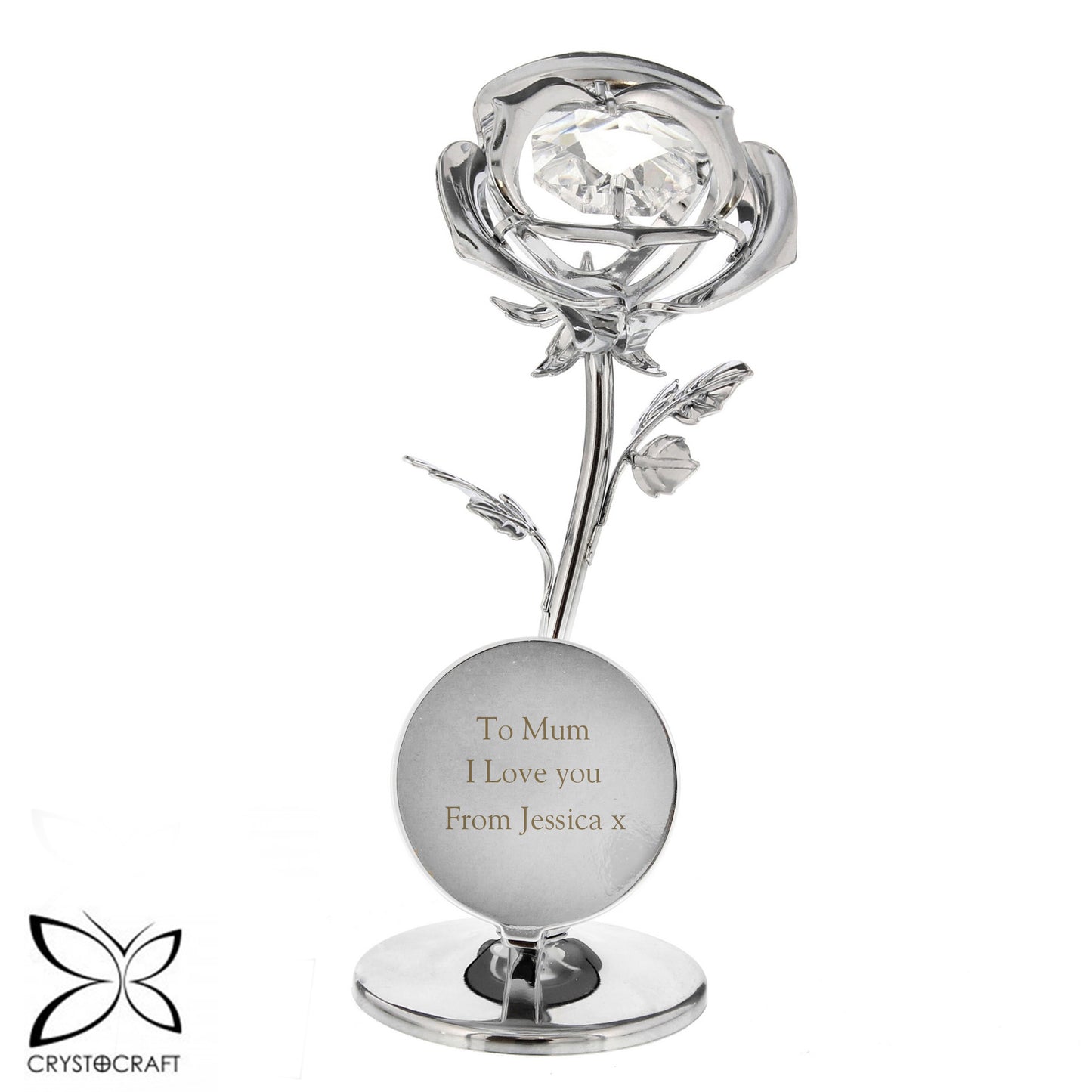 Personalised Crystocraft Rose Ornament - MK&JD Gifts