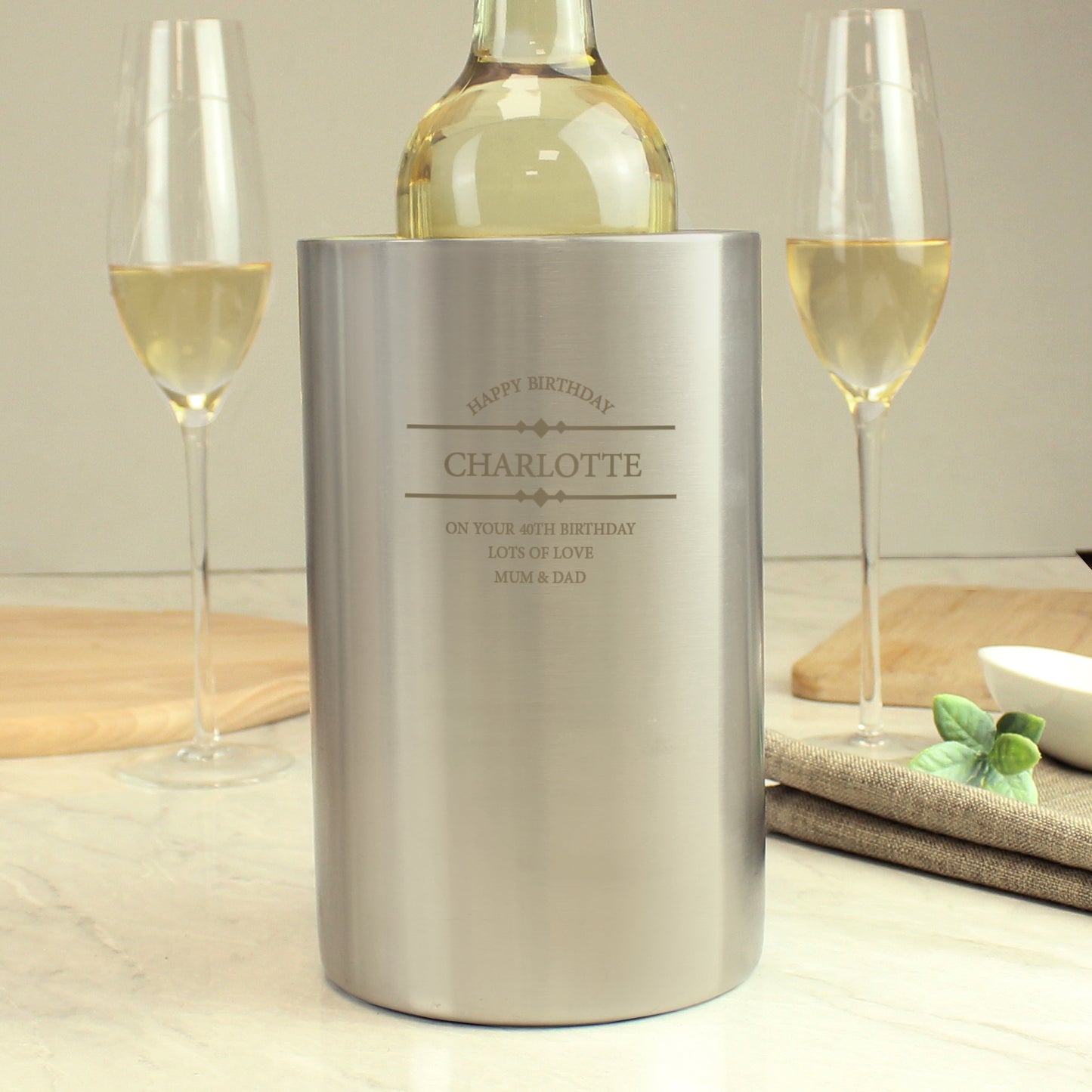Personalised Diamond Wine Cooler - MK&JD Gifts