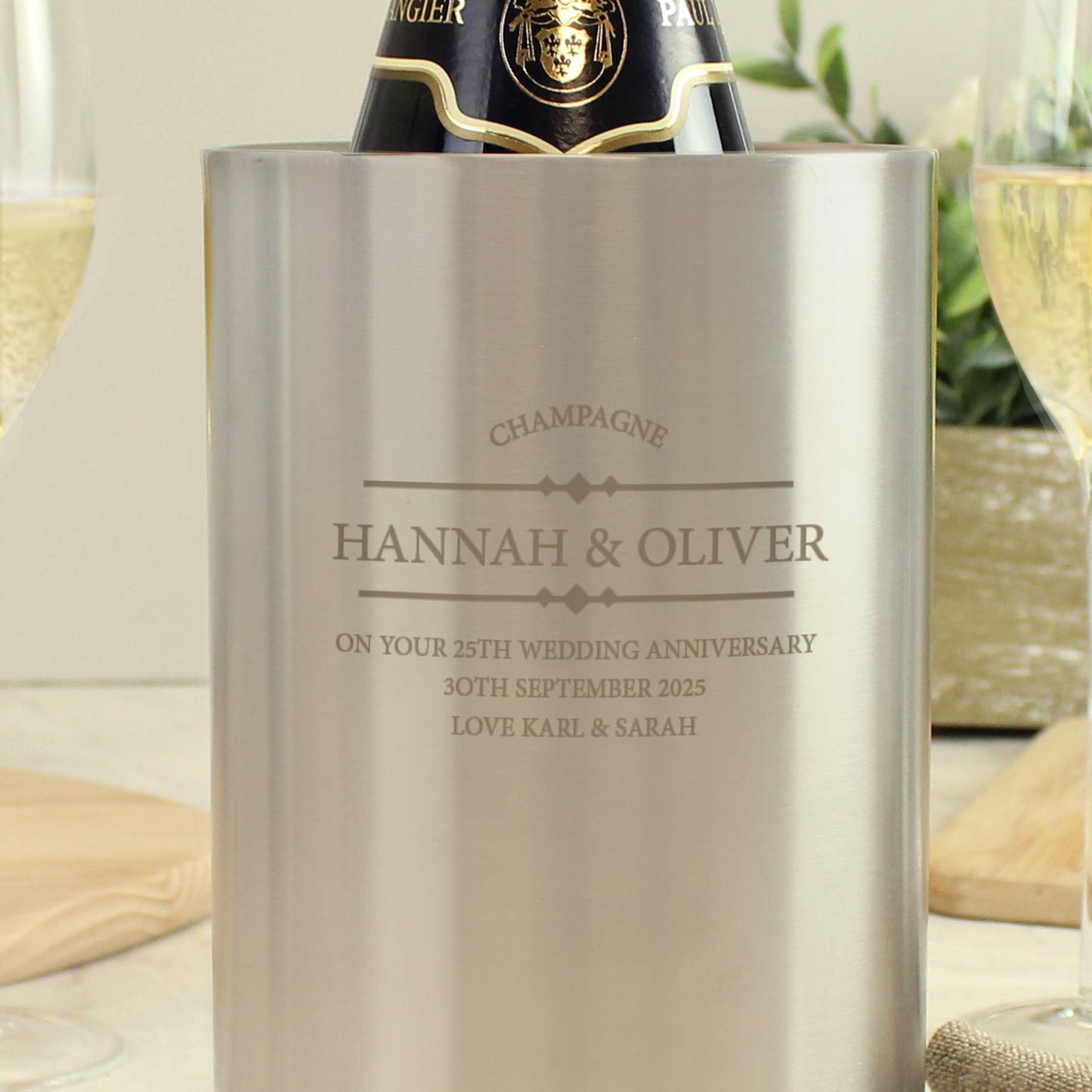 Personalised Diamond Wine Cooler - MK&JD Gifts
