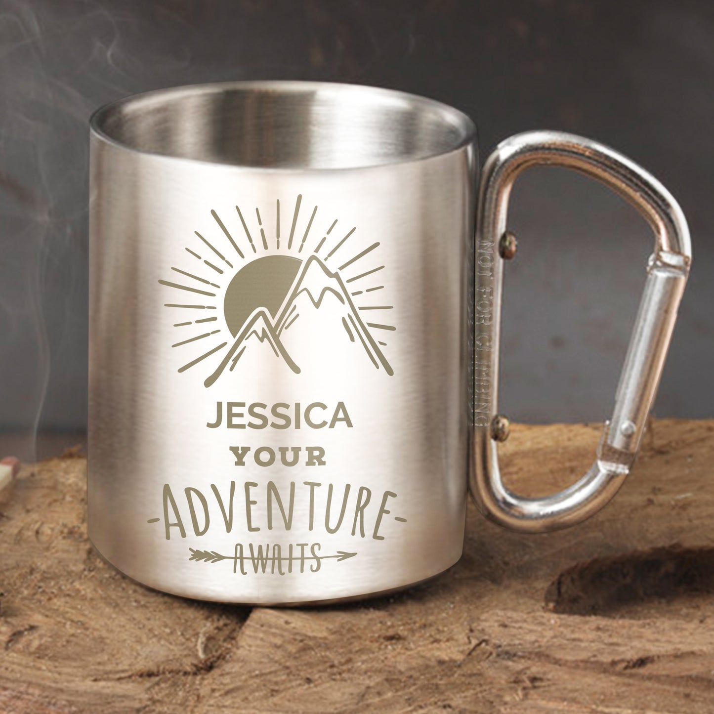 Personalised 'Adventure Awaits' Stainless Steel Mug - MK&JD Gifts